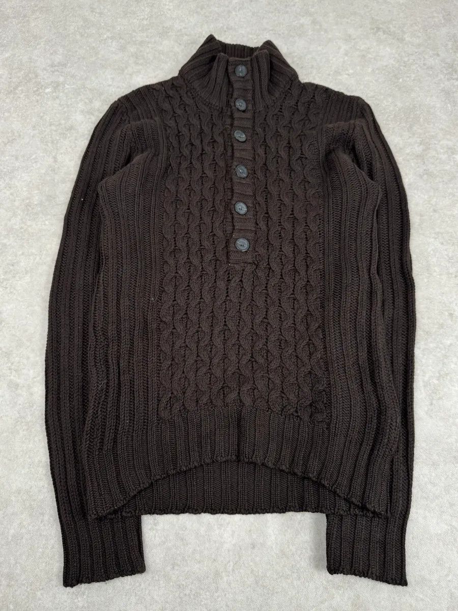Daniele Alessandrini 2000s Daniele Alessandrini Brown Wool Buttoned Sweater Size US M / EU 48-50 / 2 - 3 Thumbnail