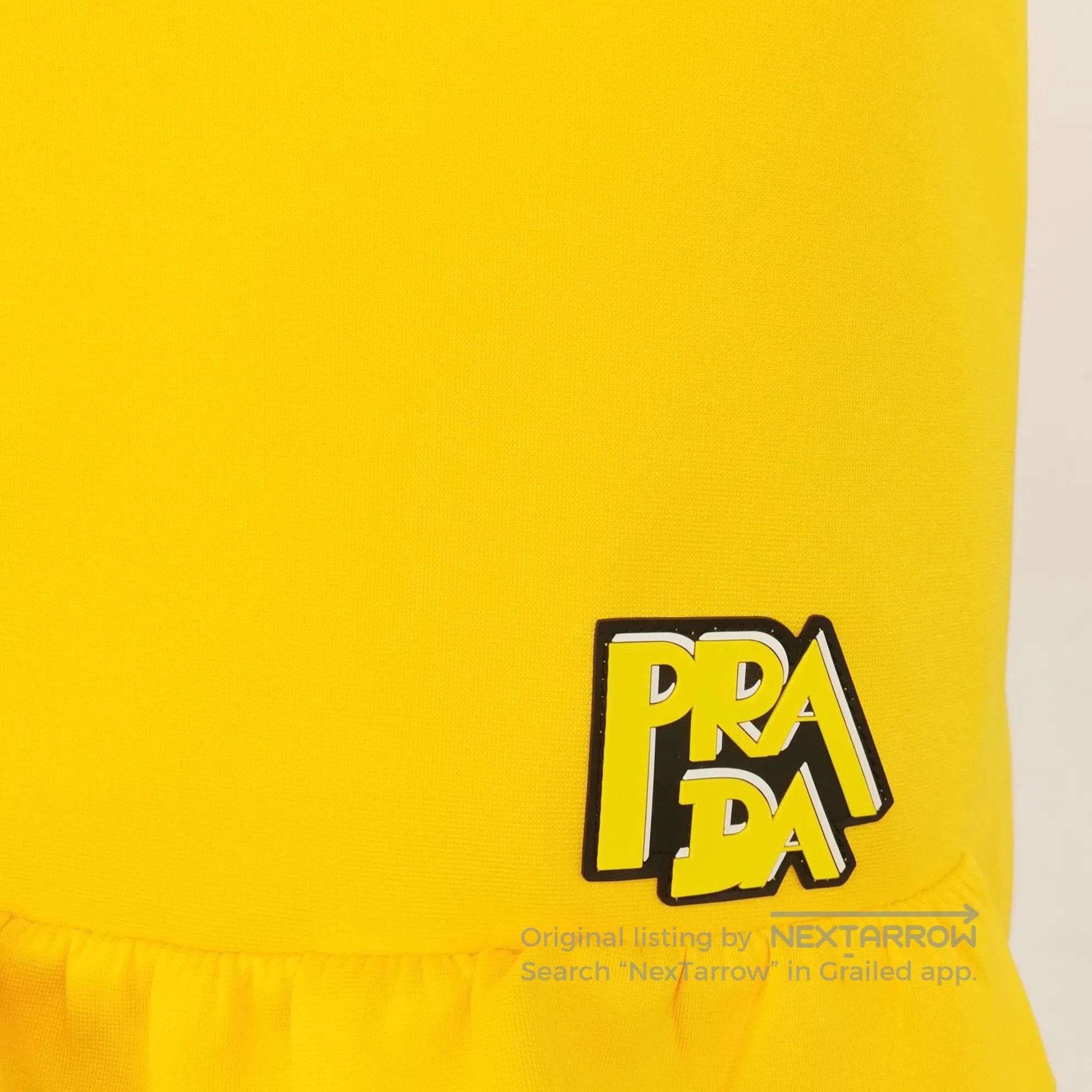 Other Prada Logo Belted Mini Skirt in Bright Yellow . Size 35" - 3 Thumbnail