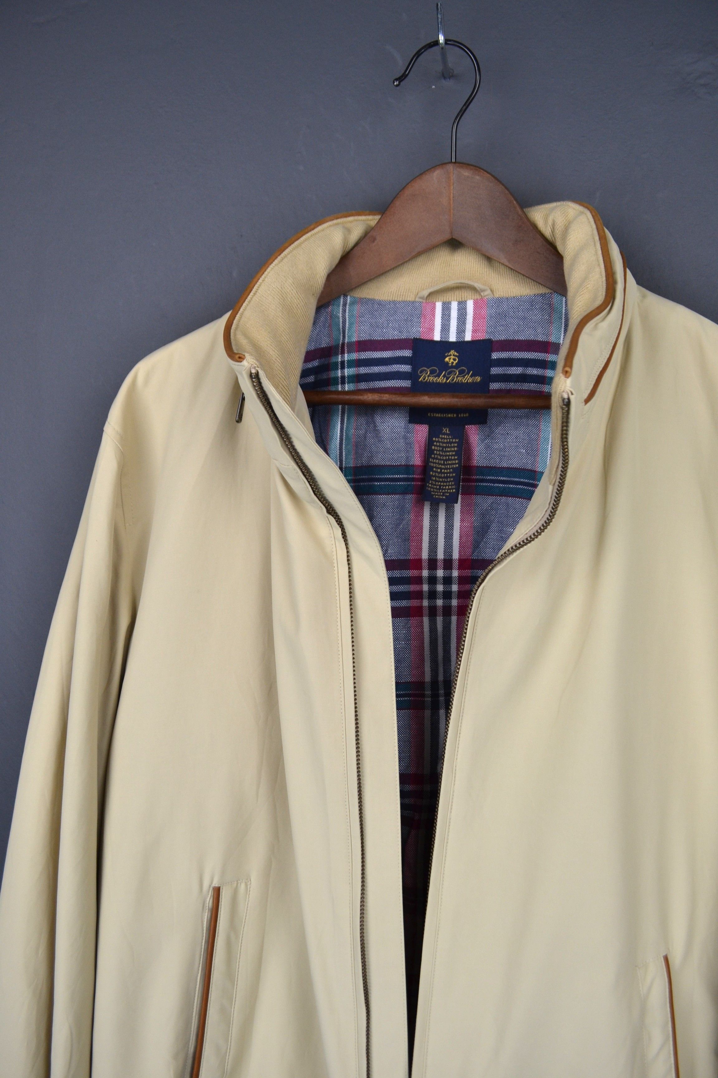 Brooks Brothers Brooks Brothers Beige XL Cotton Nylon Bomber Jacket Size US XL / EU 56 / 4 - 6 Thumbnail