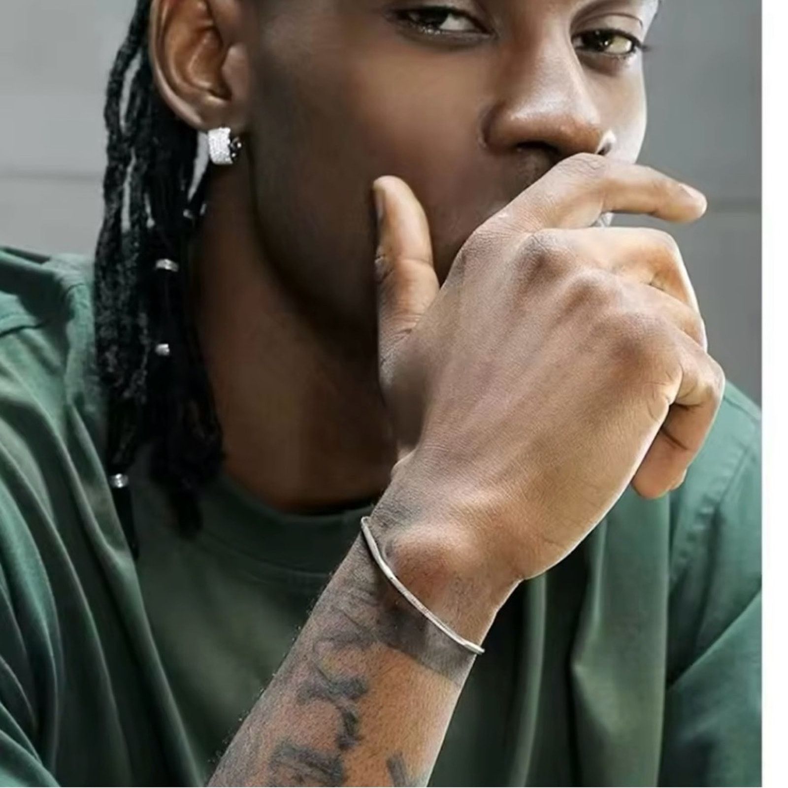 Other Snake Chain Bracelet for Men Hip Hop Simple Bracelet 7.5” Size ONE SIZE - 2 Thumbnail