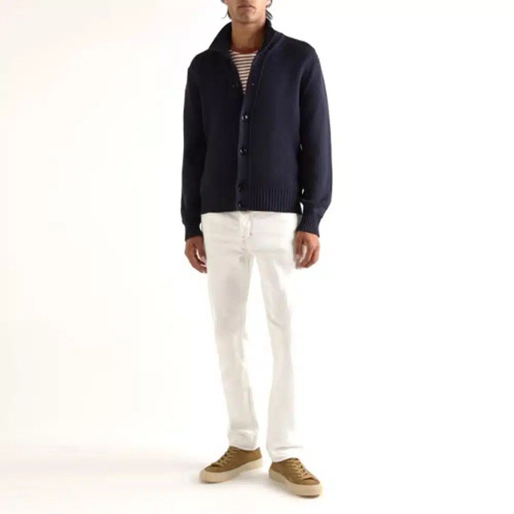 Tom Ford o1loc1c0824 Ribbed Wool & Silk Cardigan in Navy Blue Size US L / EU 52-54 / 3 - 2 Thumbnail
