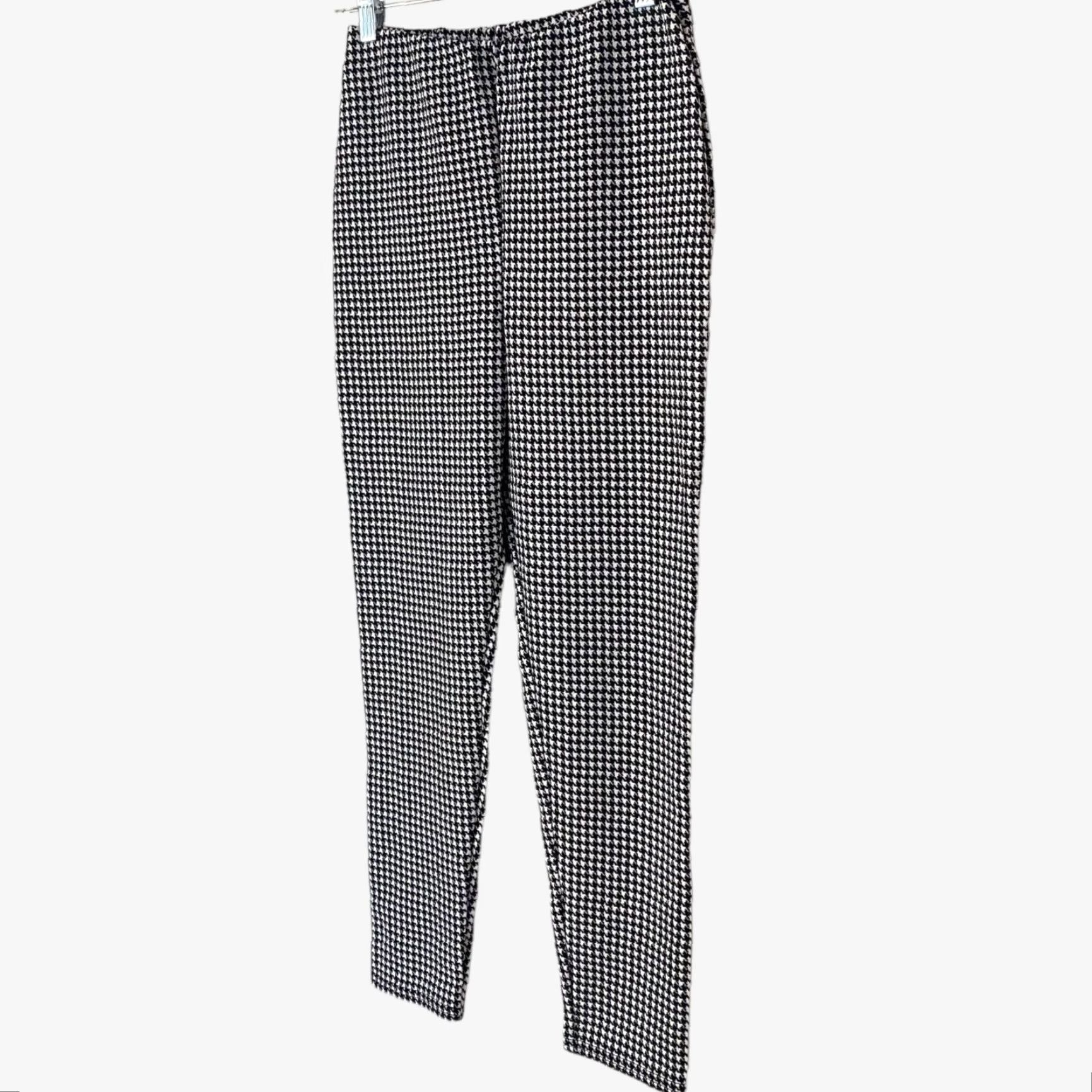 Nasty Gal Nasty Gal Pants Women High-Waisted Houndstooth Fitted Stretch Black White 4 Polyester Blend Slim Ankle Women’s 4 Mens? Size 27" / US 4 / IT 40 - 2 Thumbnail