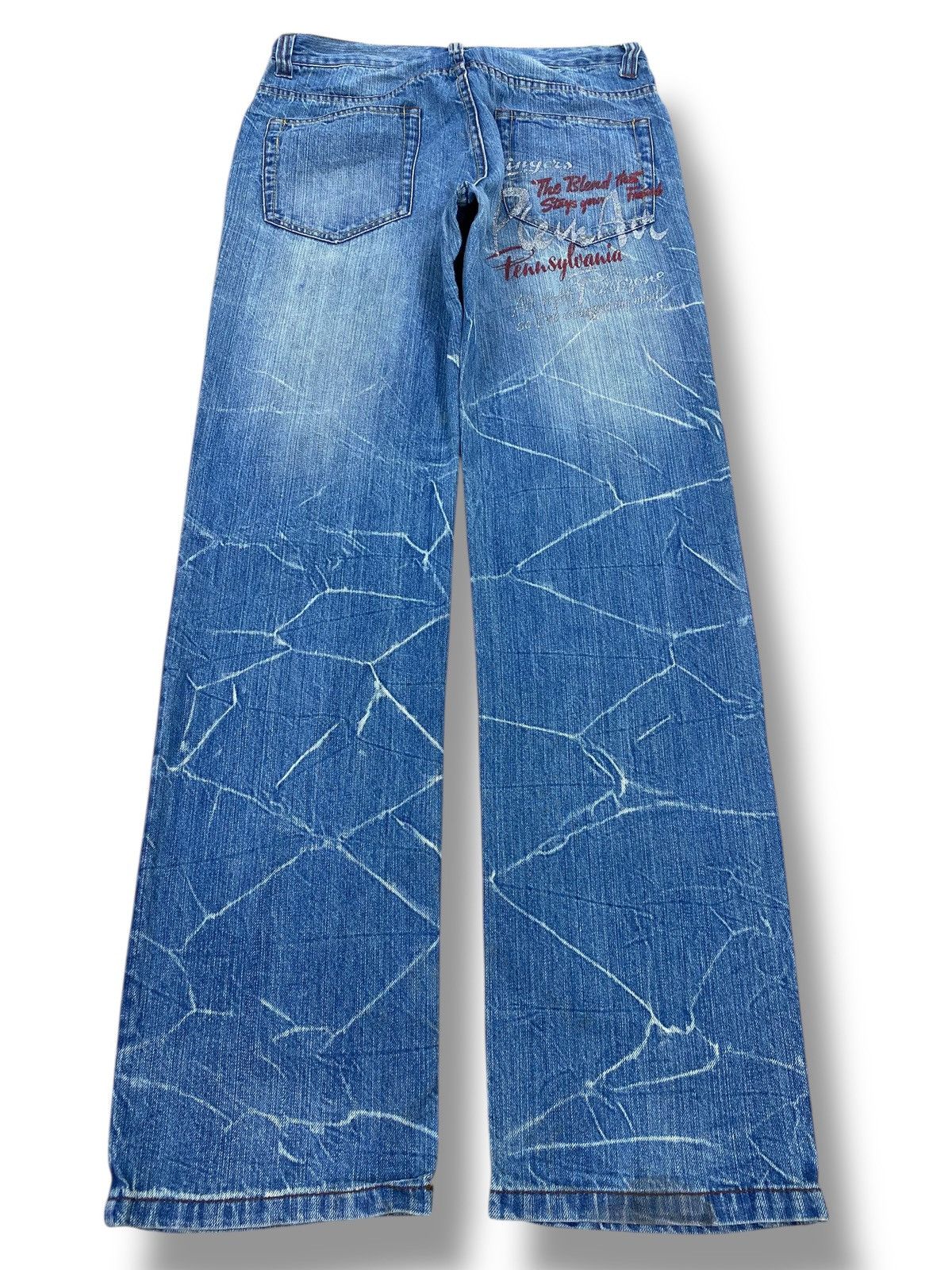 Japanese Brand Japanese Brand Light Wash HoneyComb Style Straight Leg Jeans Size US 31 - 3 Thumbnail
