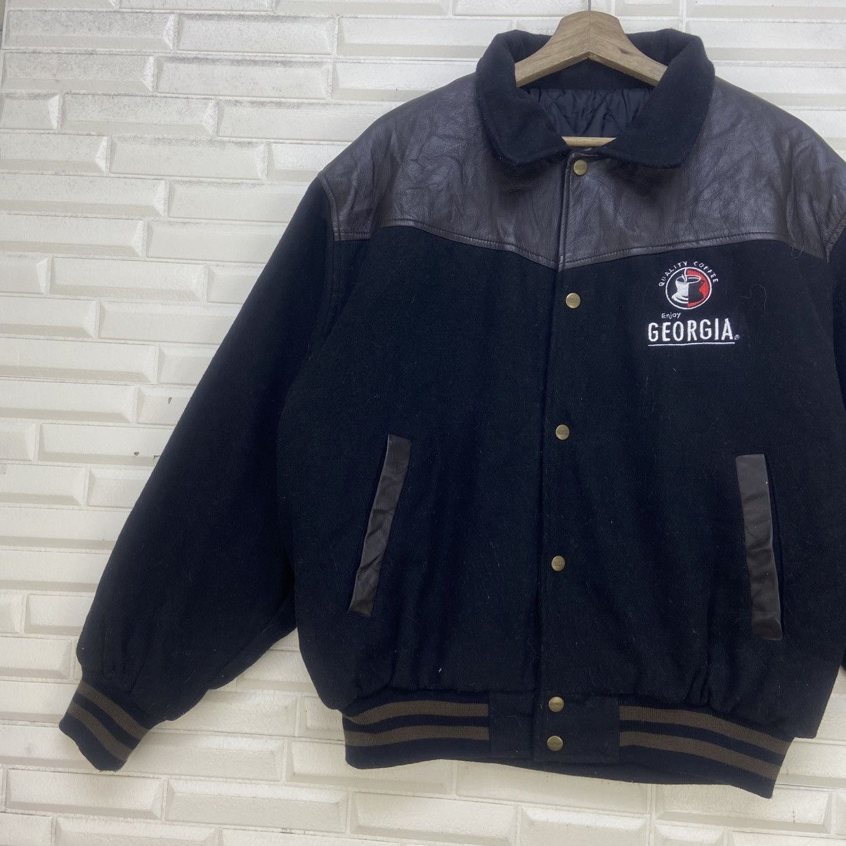 Japanese Brand Vintage American Classic Georgia Coffee Leather Varsity Size US M / EU 48-50 / 2 - 6 Thumbnail