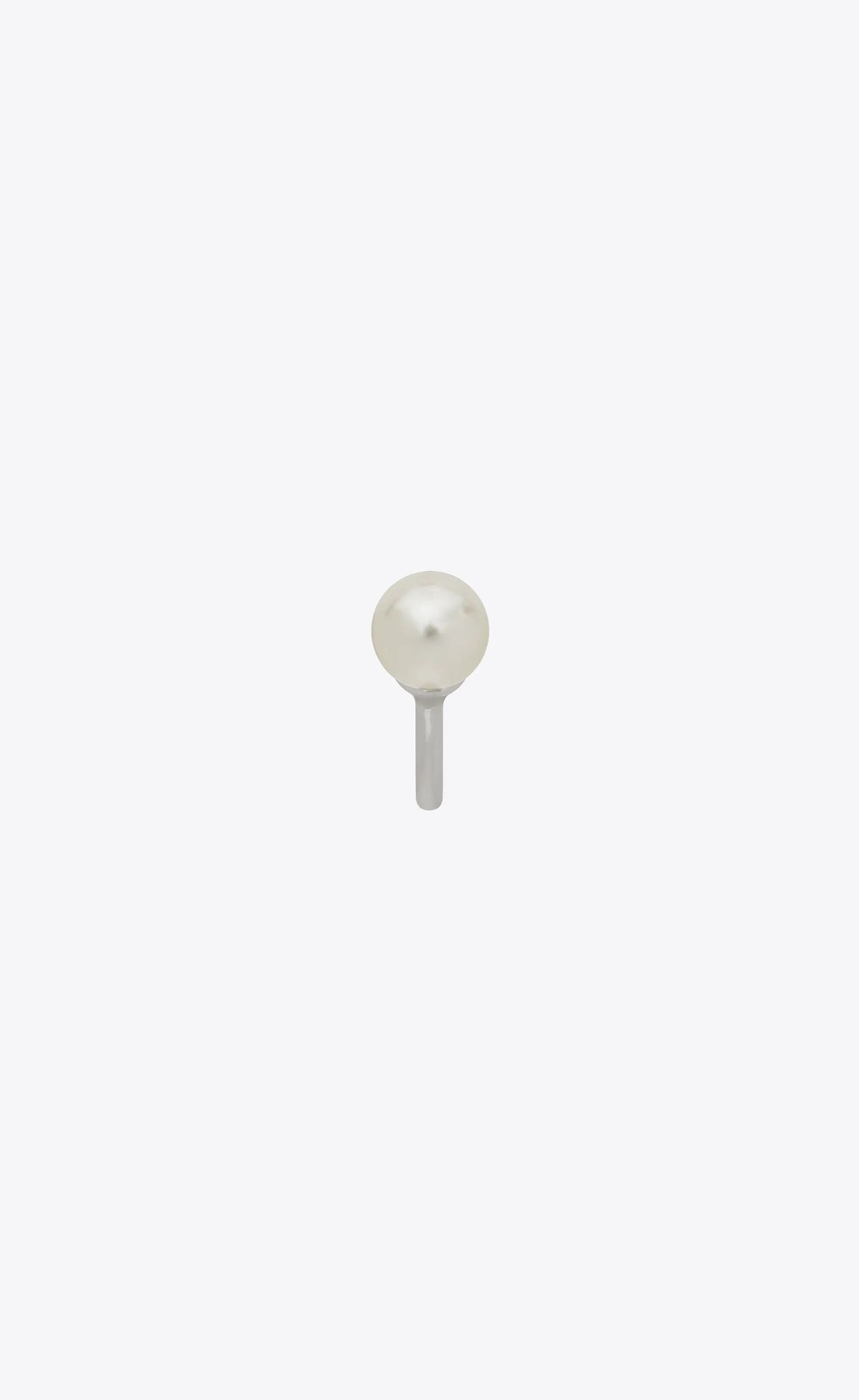 Saint Laurent Paris o1bcso1str0226 Size:OS/Pearl Earcuff In Glass in Silver Size ONE SIZE - 1 Preview