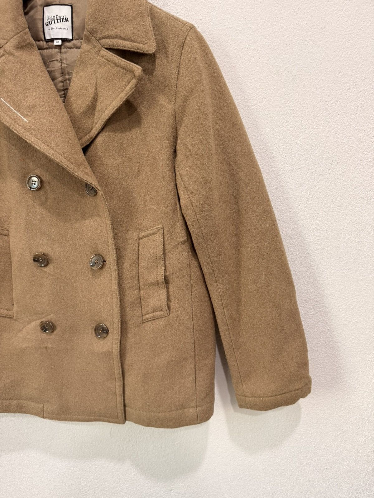 Jean Paul Gaultier JEAN PAUL GAULTIER DOUBLE BREAST JACKET BEIGE CASHMERE WOOL Size S / US 4 / IT 40 - 2 Thumbnail