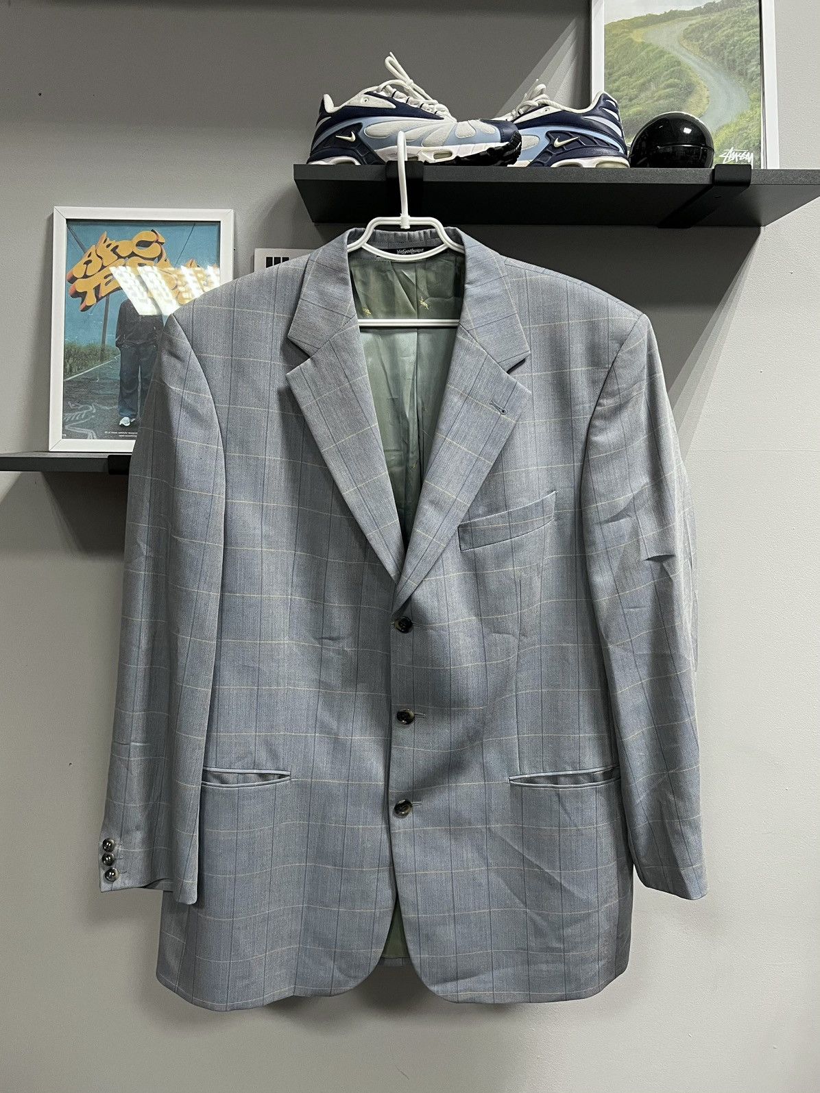 Yves Saint Laurent Yves Saint Laurent pour home blazer blue jacket YSL unisex Size 40R - 3 Thumbnail