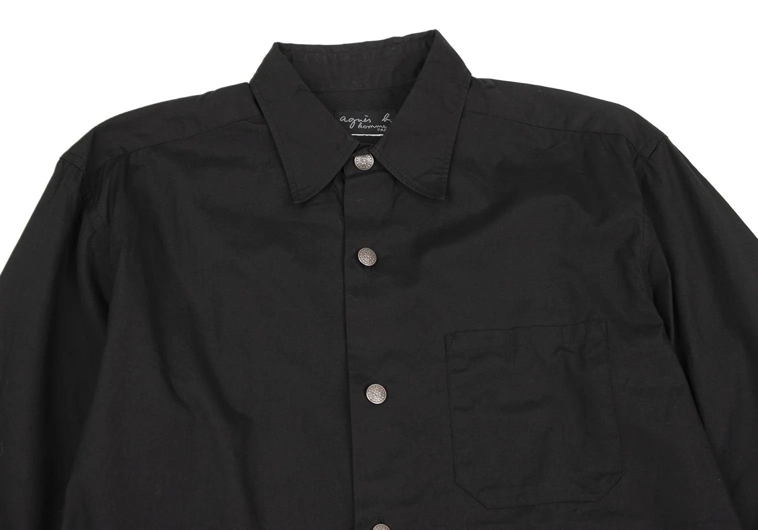 agnes b. Cotton Floral Button Long Sleeve Shirt in Black Size M Size US M / EU 48-50 / 2 - 2 Thumbnail