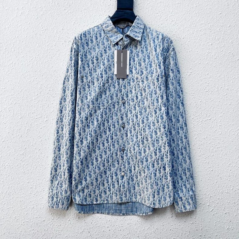 Dior Dior Blue full-print old flower washed denim jacket Size US XXS / EU 40 - 1 Thumbnail