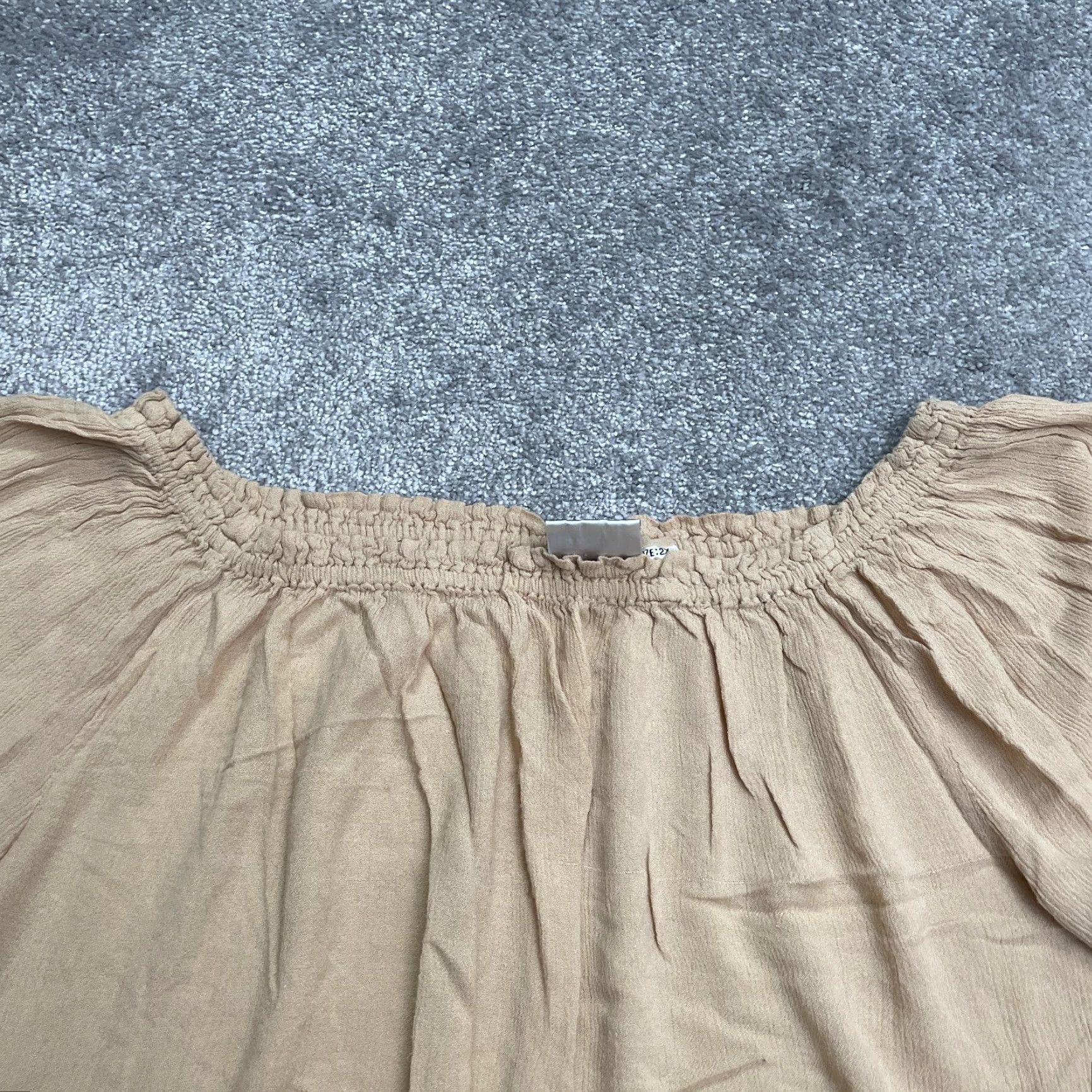 Bell Take-Two Off Shoulder Embroidered Top Womens 2X Peach Bell Sleeve Casual Summer Blouse Shirt Womens Plus Size Orange Bohemian Beach 90s? Size XXL / US 16-18 / IT 52-54 - 6 Thumbnail
