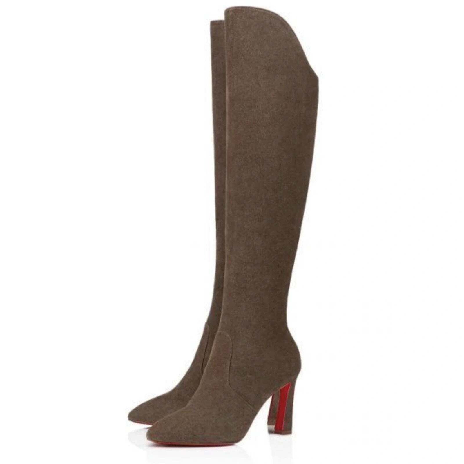 Christian Louboutin Christian Louboutin Eleonor Botta 85 Silex Grey Suede OTK Size US 11 / IT 41 - 1 Thumbnail