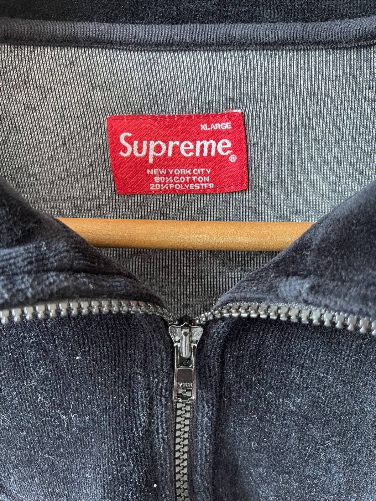 Supreme 2014 Supreme Velour Stripe Half Zipper Size US L / EU 52-54 / 3 - 10 Thumbnail