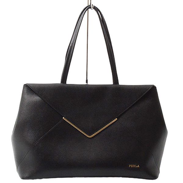 Furla Furla Furla Calf Leather Tote Bag Black Leather Tote Bag 75029 in Great Condition Size ONE SIZE - 1 Thumbnail