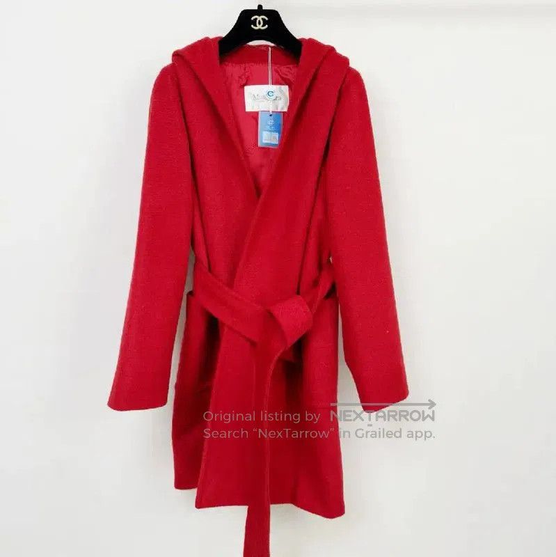 Max Mara MaxMara Red Hooded Women's Coat . Size S / US 4 / IT 40 - 1 Thumbnail