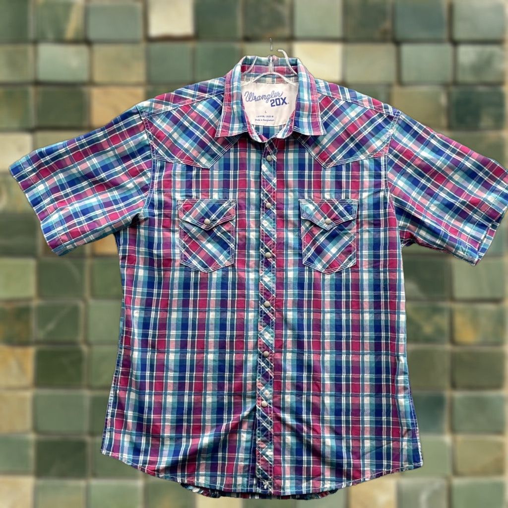 Wrangler VINTAGE Wrangler 20X Western Pearl Snap Shirt Men's Large Riding Cowboy Rodeo Wrancher Size US L / EU 52-54 / 3 - 1 Thumbnail