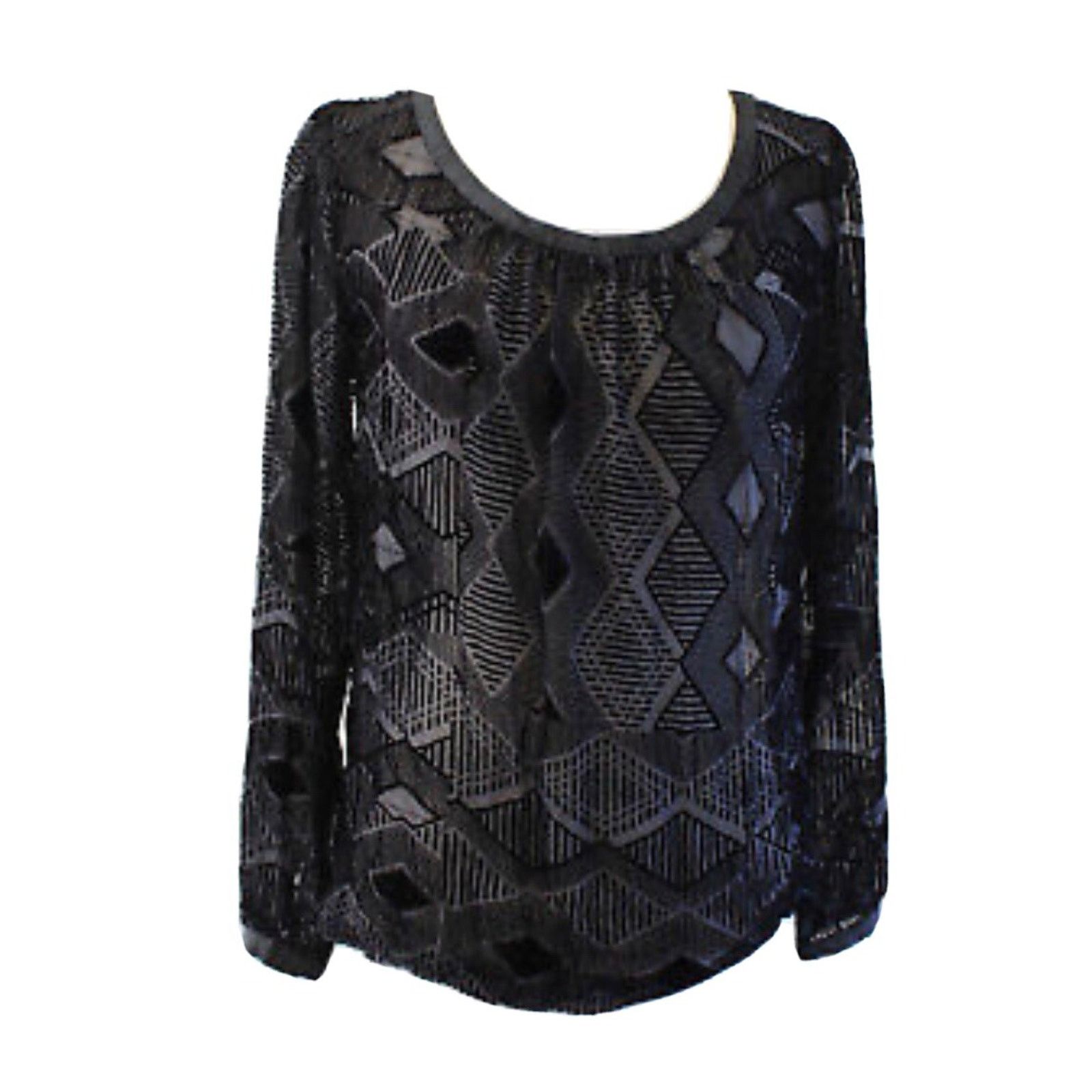 Club Monaco Club Monaco Black Sheer Top Size M Silk Velour A003257 Size M / US 6-8 / IT 42-44 - 1 Thumbnail