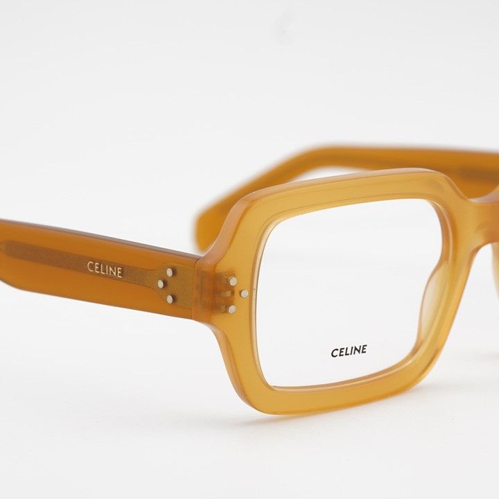Celine Celine CL50147I 045 Eyeglasses Shiny Brown 51mm Square Frame Size ONE SIZE - 3 Thumbnail