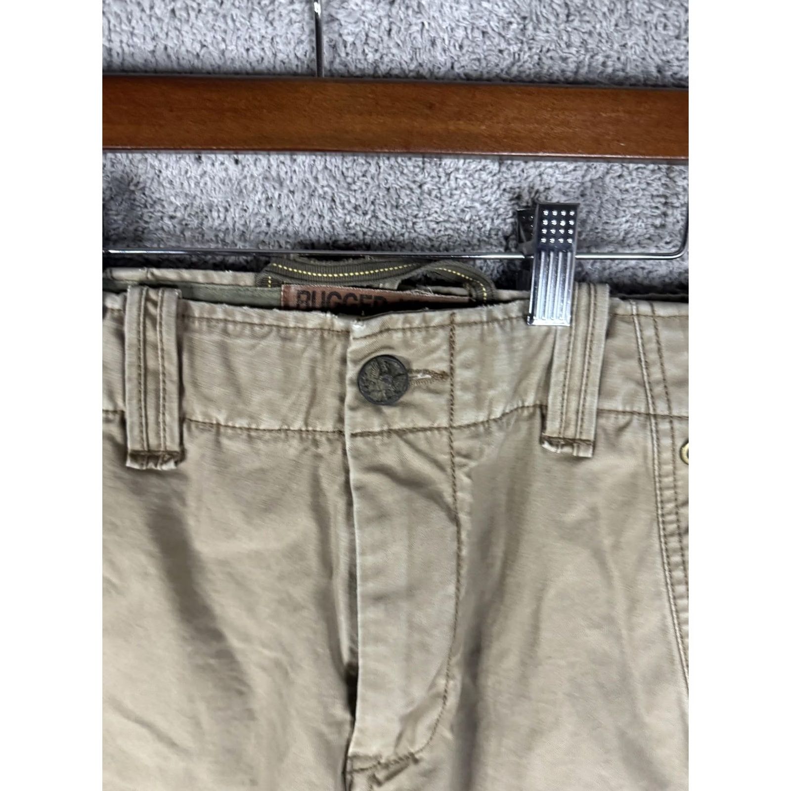 Gap VINTAGE Gap 1969 Pocket Khaki Chino Pants Mens 31x30 Straight Front Cotton Beige 1969 Utility Workwear Size US 31 - 4 Thumbnail