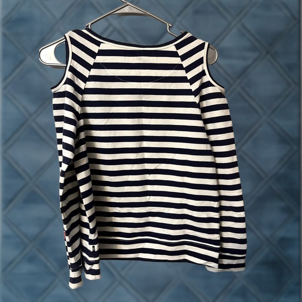Nautica Nautica Shirt Womens L Blue Striped Cold Shoulder Pullover Long Sleeve Knit Size L / US 10 / IT 46 - 1 Thumbnail