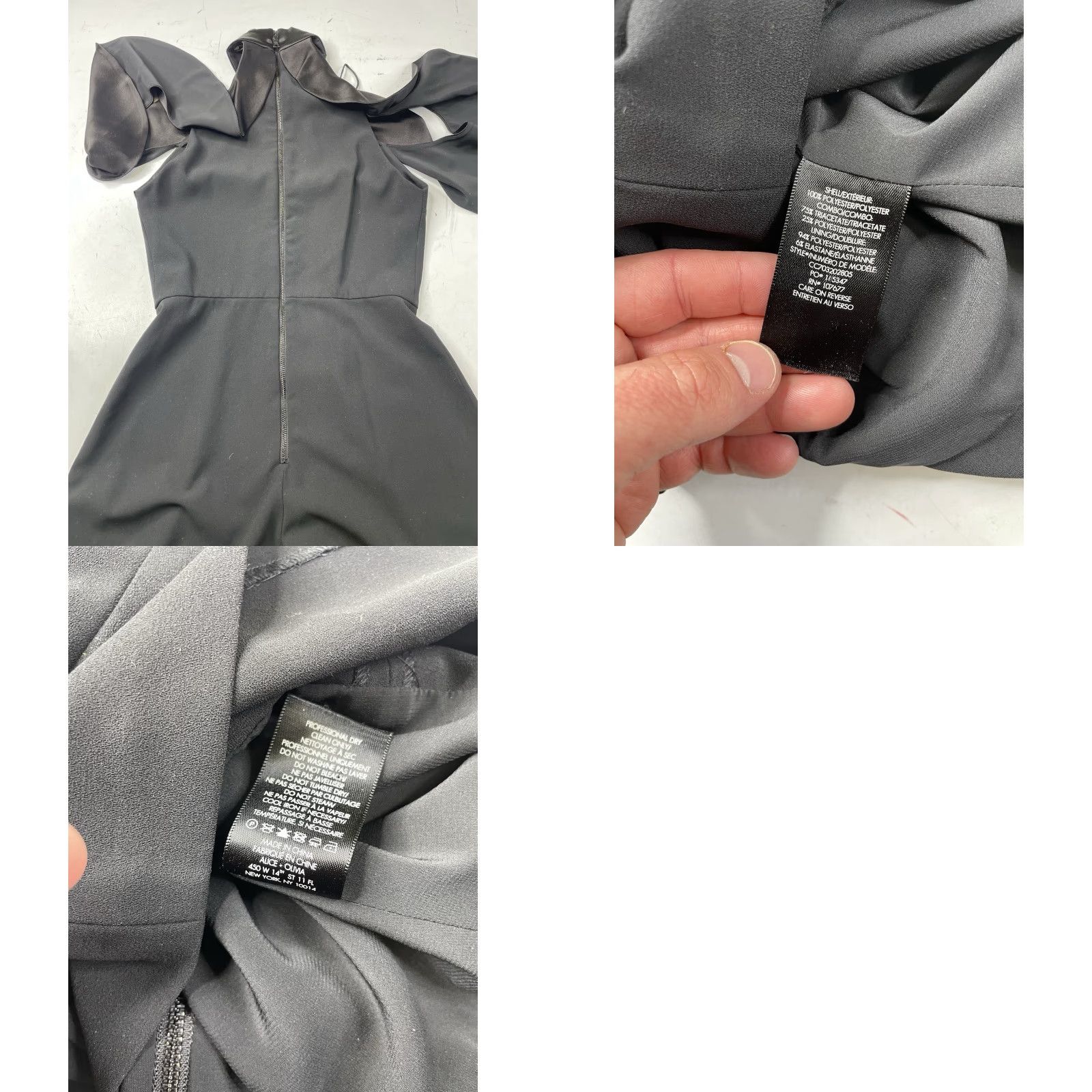 Alice + Olivia Alice + Olivia Rosaline High Neck Satin Ruffle Cold Shoulder Pleated Romper 4 Black Women Romper Satin Ruffle High Neck Pleated Cold Shoulder 4 Womens Size 27" / US 4 / IT 40 - 8 Thumbnail