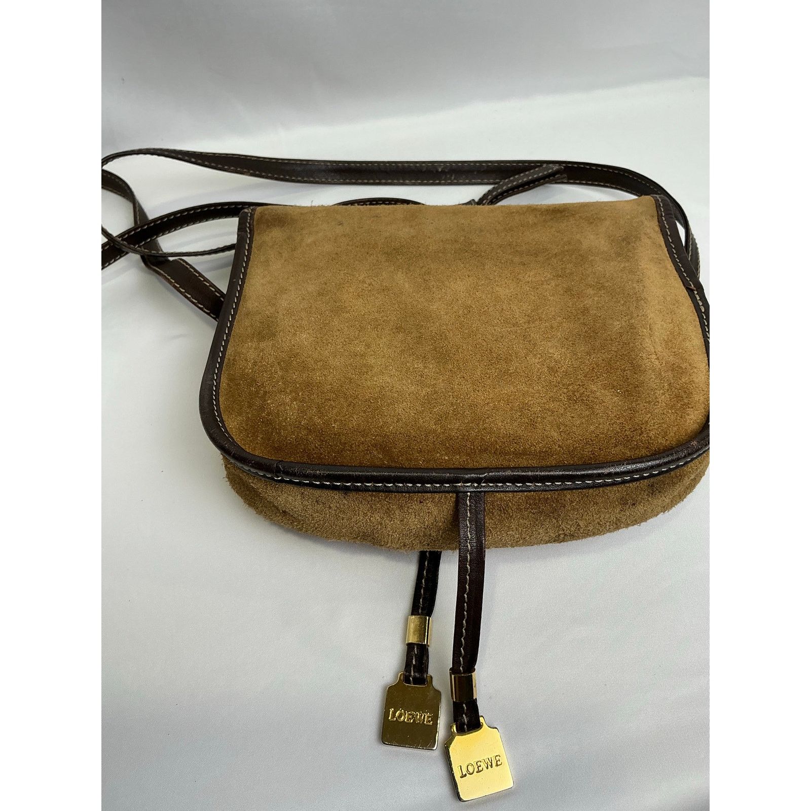 Loewe Vintage Loewe Crossbody Anagram Shoulder Bag Suede Leather Size ONE SIZE - 6 Thumbnail