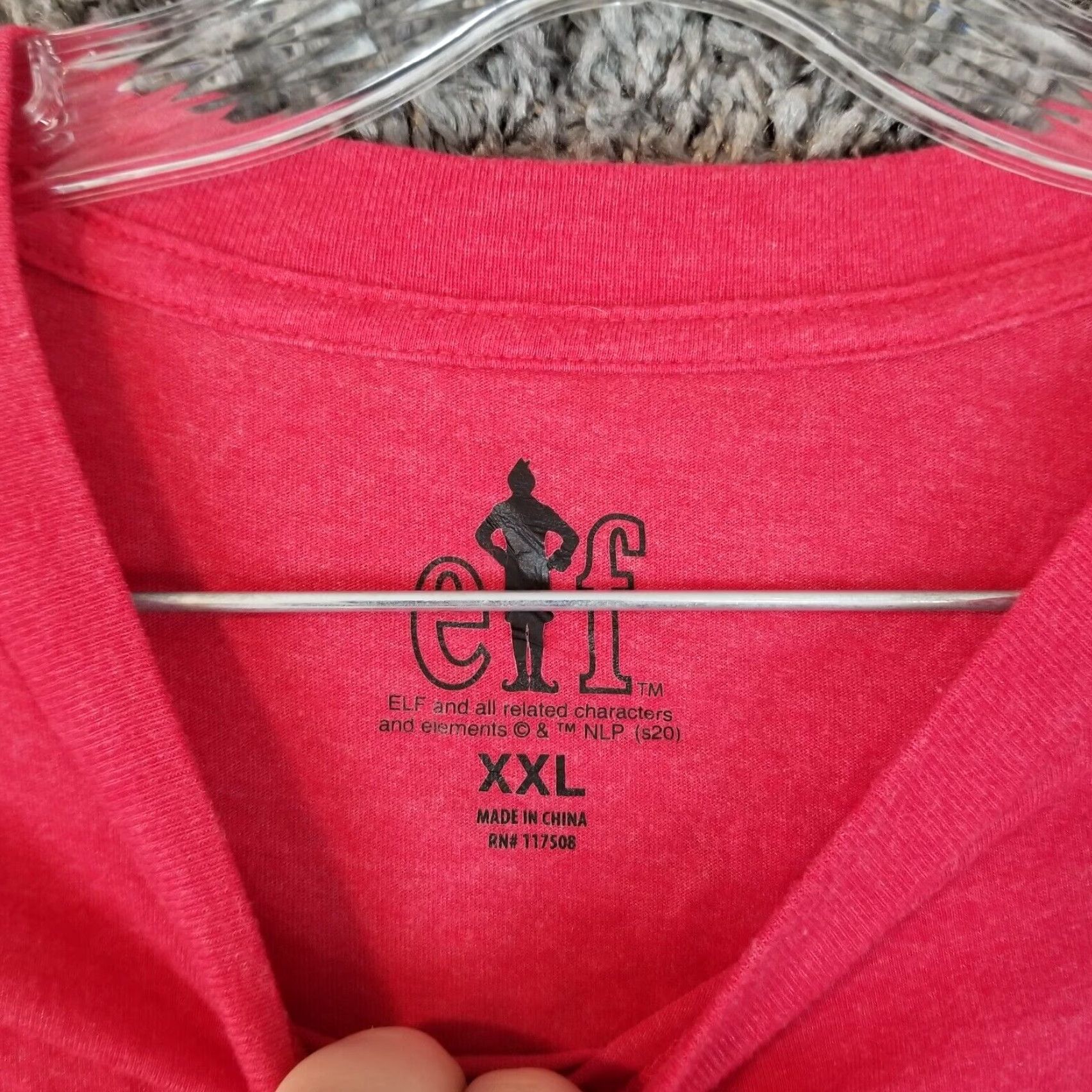Vintage Elf T-Shirt Men Red Will Ferrell Christmas Short Sleeve 2XL Size US 39 - 4 Thumbnail
