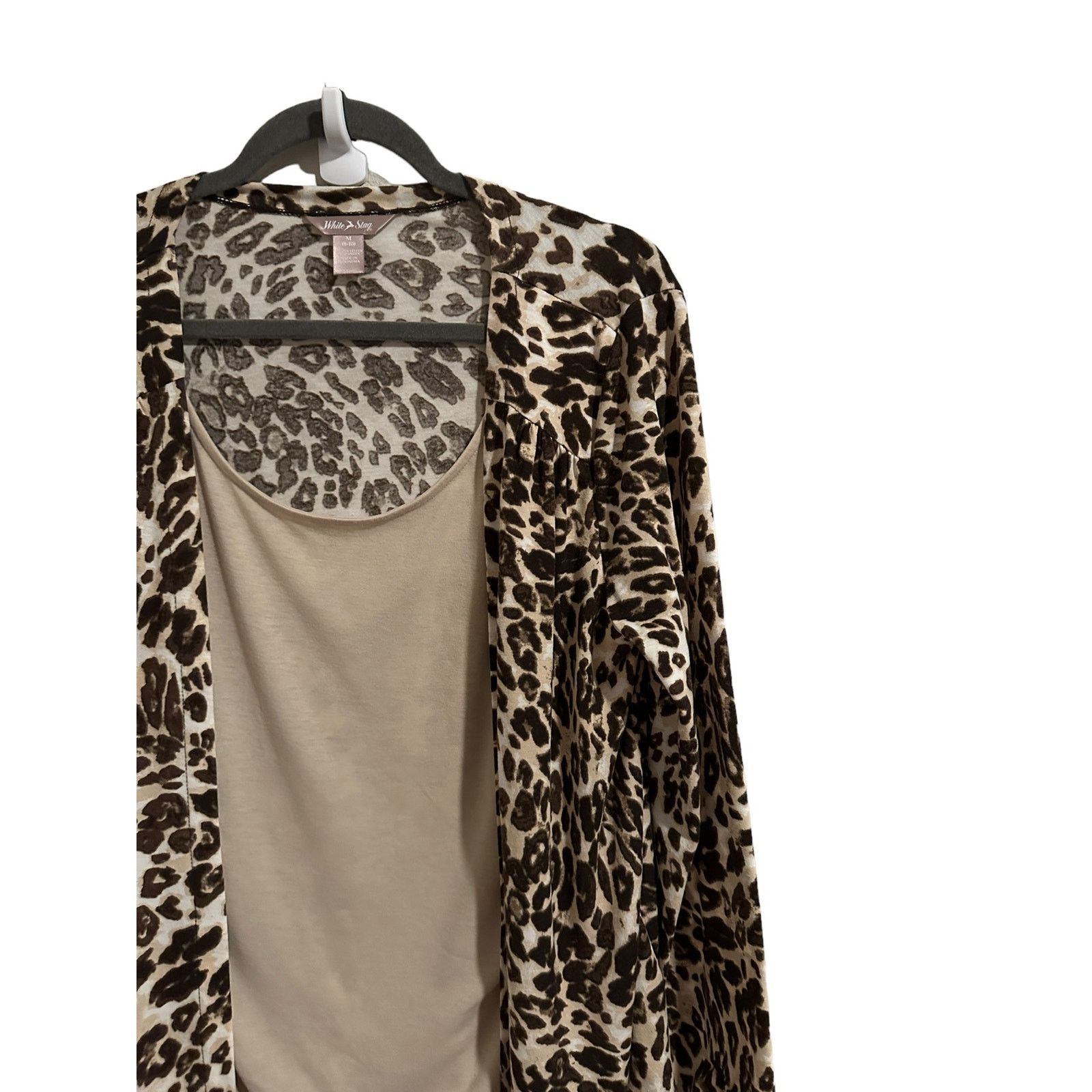 Other White Stagg Leopard Print Brown and Tan Long Sleeve Blouse Size M / US 6-8 / IT 42-44 - 4 Thumbnail