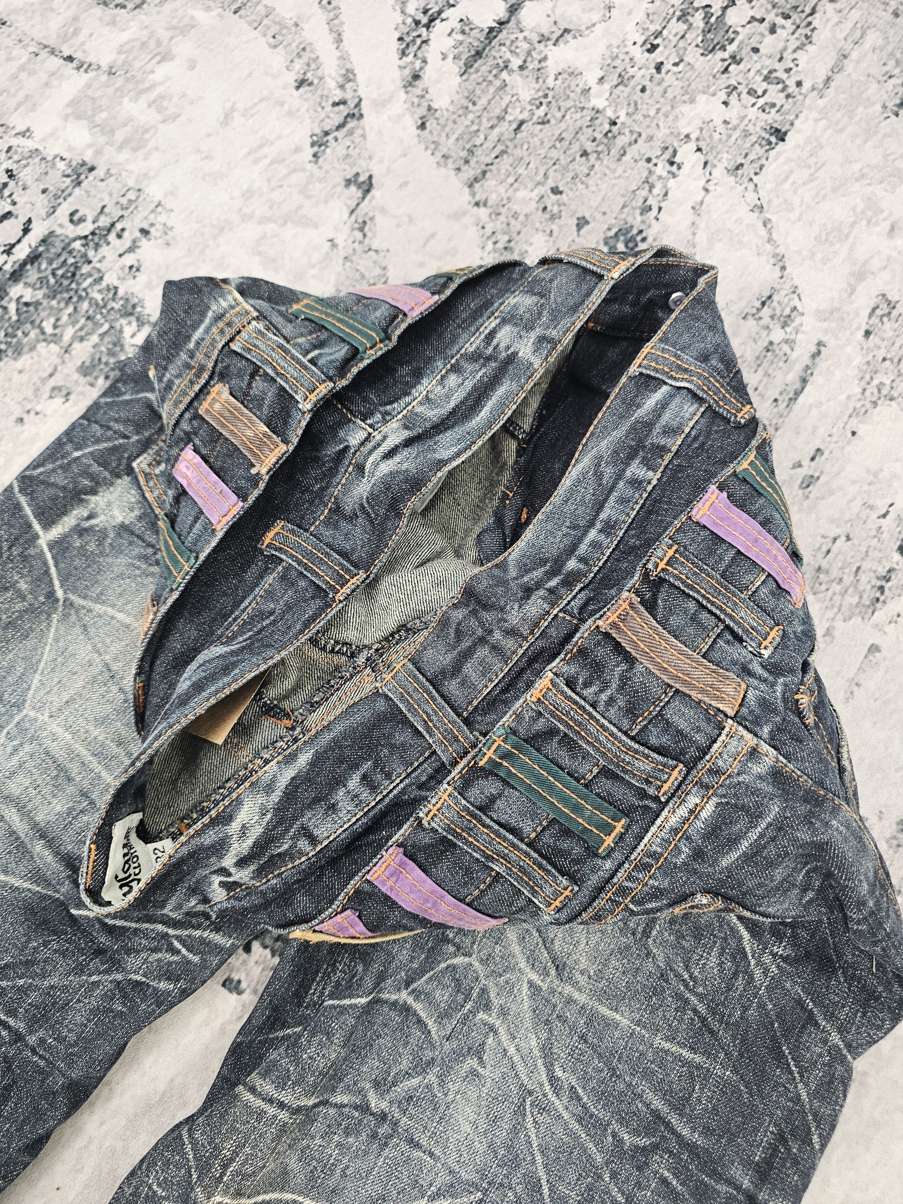 Japanese Brand NYLAUS CLOTHING Double Waist Punk Jeans JB0247 Size 32x31 Size US 32 / EU 48 - 11 Thumbnail