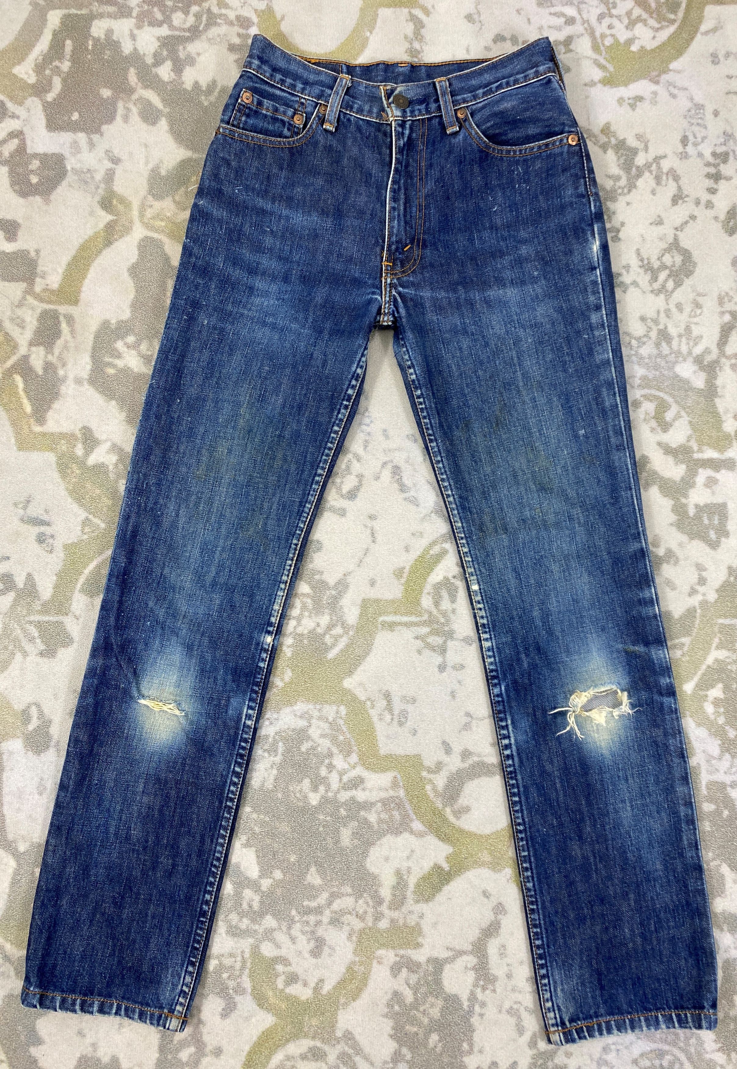 image of Distressed Denim x Levis Blue Vintage Levi's 506 Ripped Denim 26X28.5 -Jn213 in Dark Blue, Men's