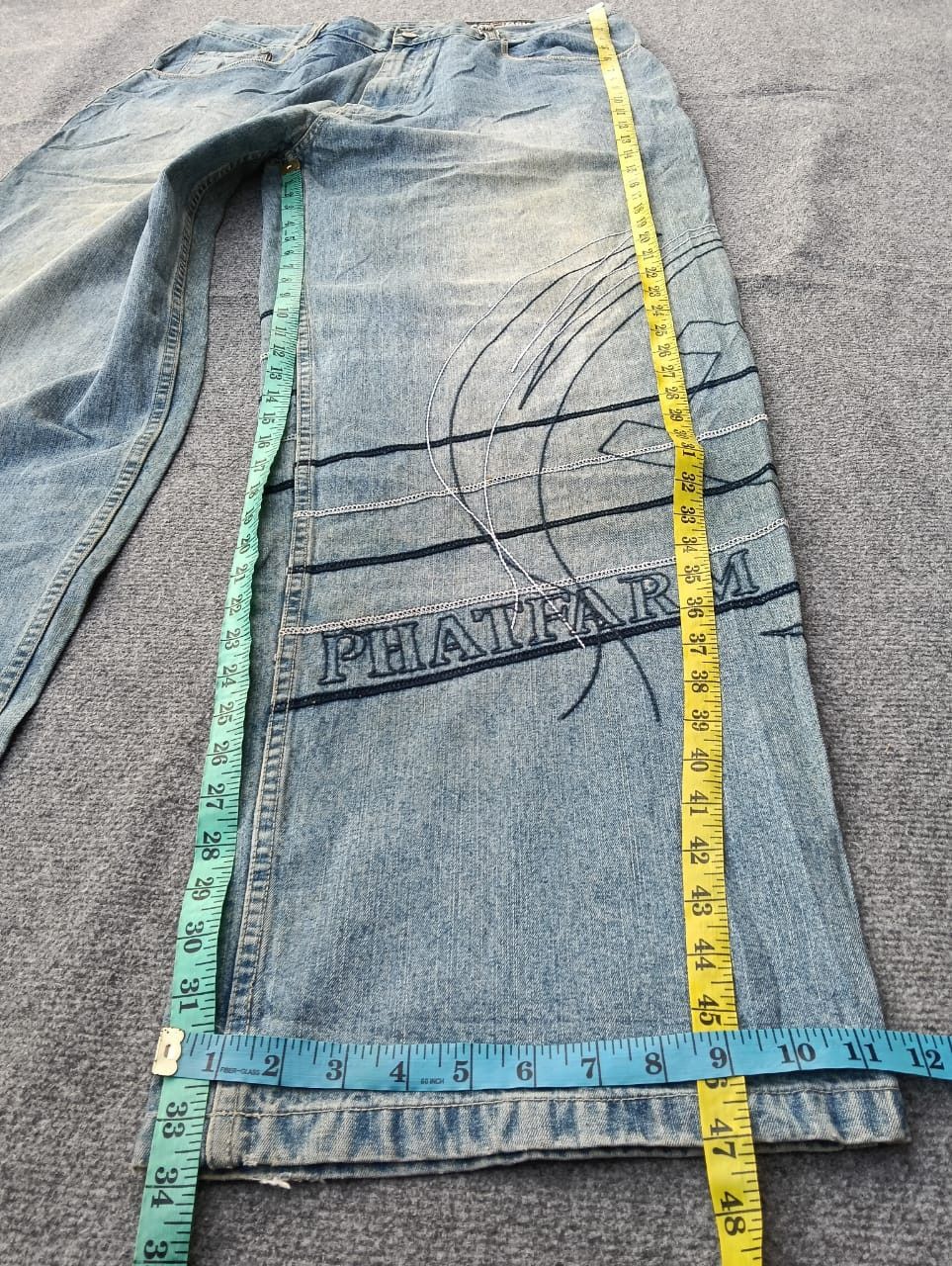 Phat Farm Vintage y2k Phat Farm Blue Wash Baggy Denim Jeans Size 38 Size US 37 - 4 Thumbnail