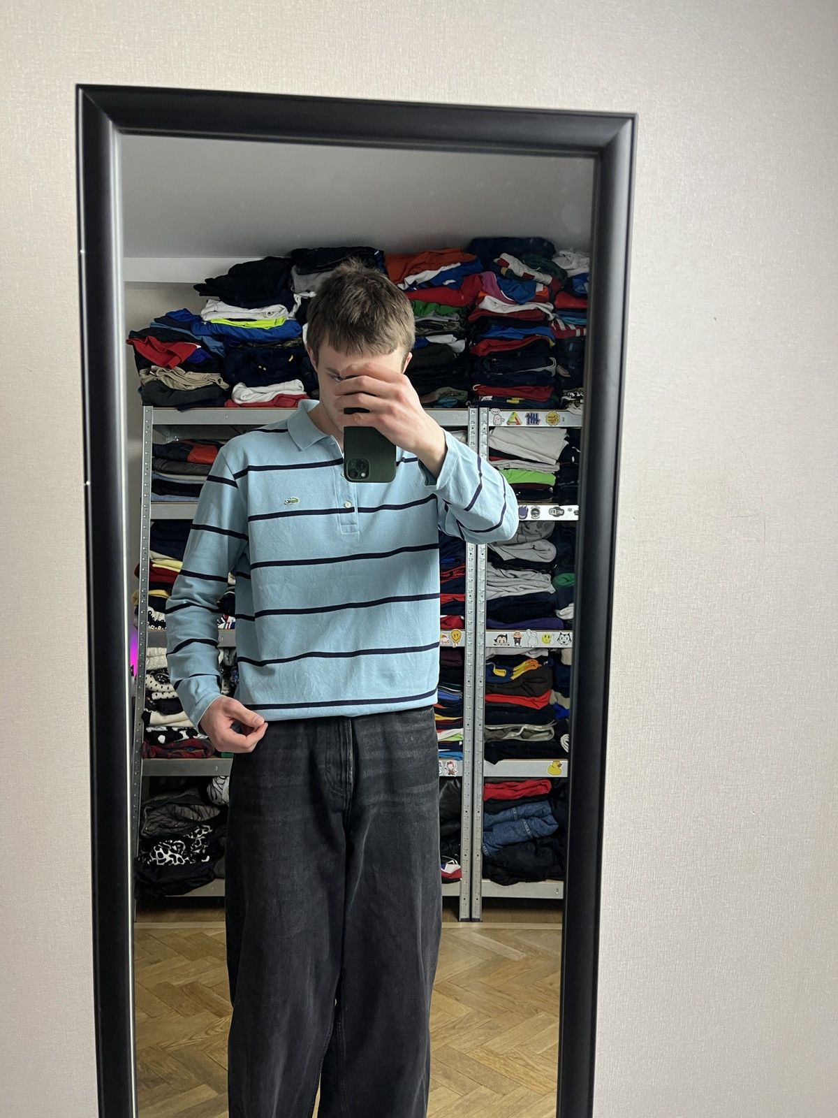 Lacoste × Vintage Vintage Lacoste Blue Rugby Long Sleeve Striped 90s Mini Logo Size US L / EU 52-54 / 3 - 2 Thumbnail