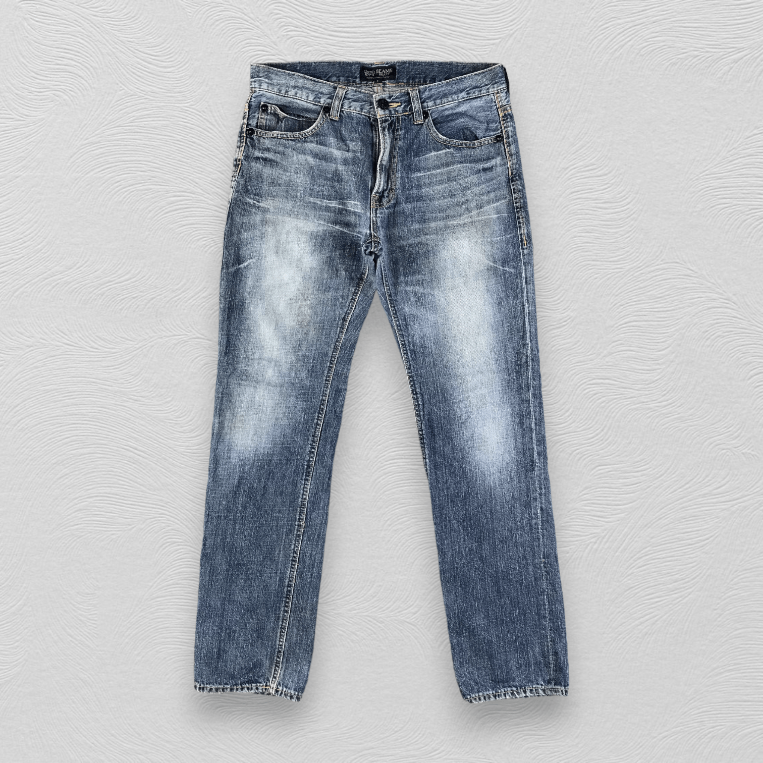 image of Beams Plus Beams Heart Jeans Blue Wash Denim Kj1786, Men's (Size 32)
