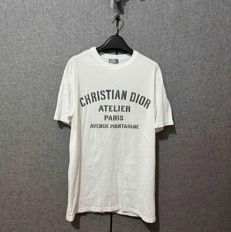 Dior White Cotton Logo Men's T-Shirt 0089