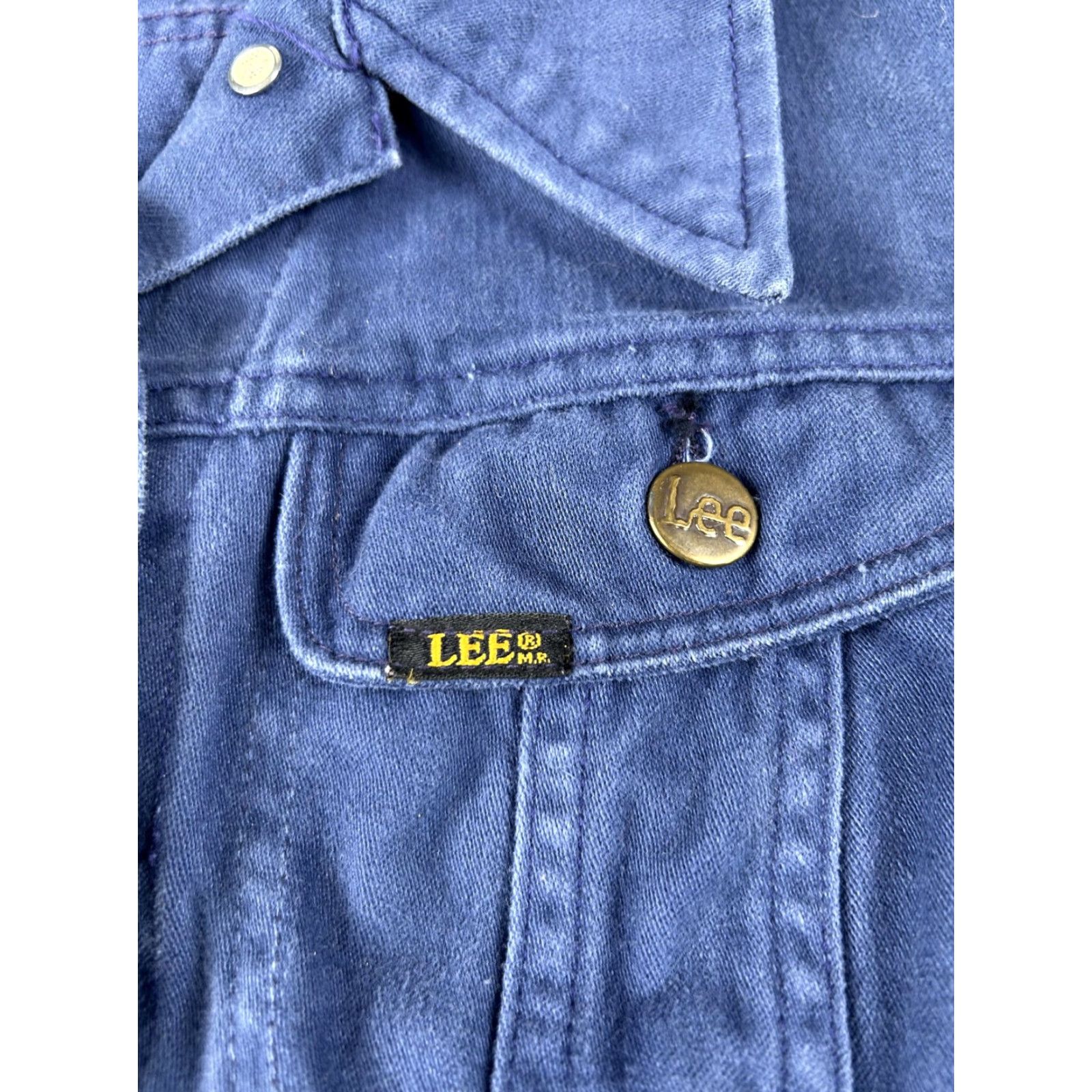 Lee VINTAGE Lee Jacket Womens M Blue Denim Western Trucker Short Button Front Casual 60s 70s Mens? Womens Size M / US 6-8 / IT 42-44 - 4 Thumbnail