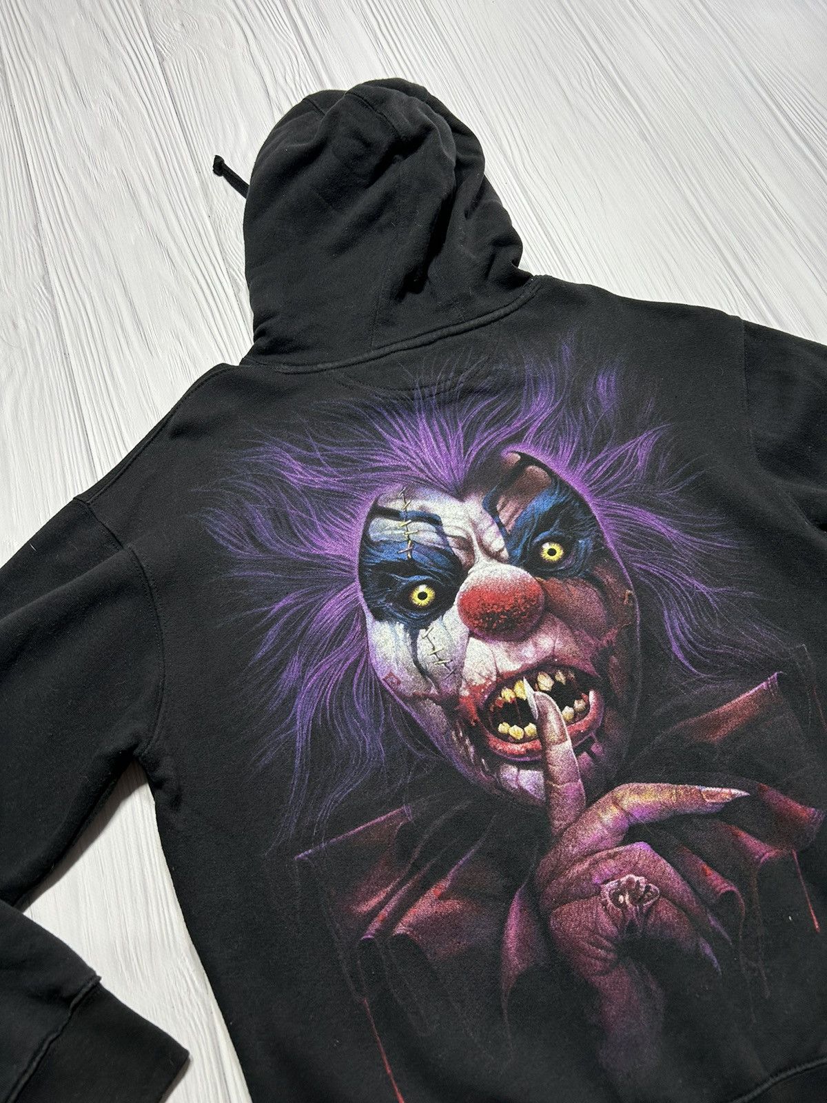Vintage Vintage Horror Creepy Clown Death 666 Overprinted Hoodie Size US M / EU 48-50 / 2 - 7 Thumbnail