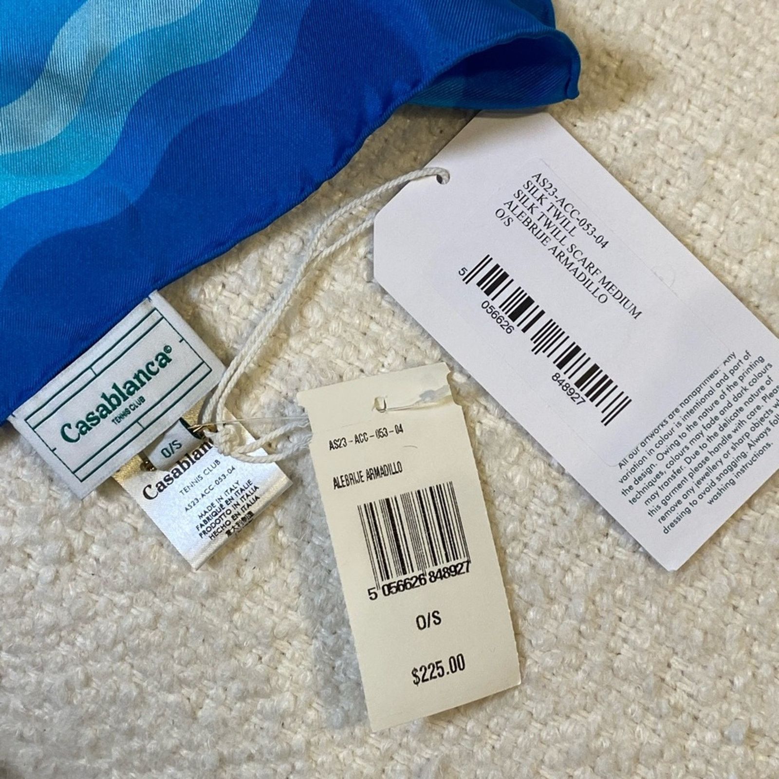 Casablanca Casablanca Paris Blue Silk twill blue and white Scarf NWT Size ONE SIZE - 2 Thumbnail