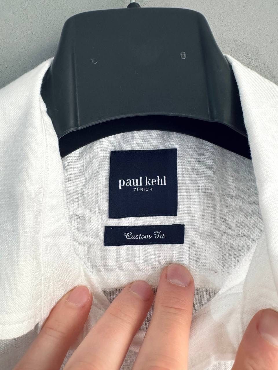 Other Paul Kehl Zurich Men's White Custom Fit Linen Shirt, Size M Size US M / EU 48-50 / 2 - 12 Thumbnail