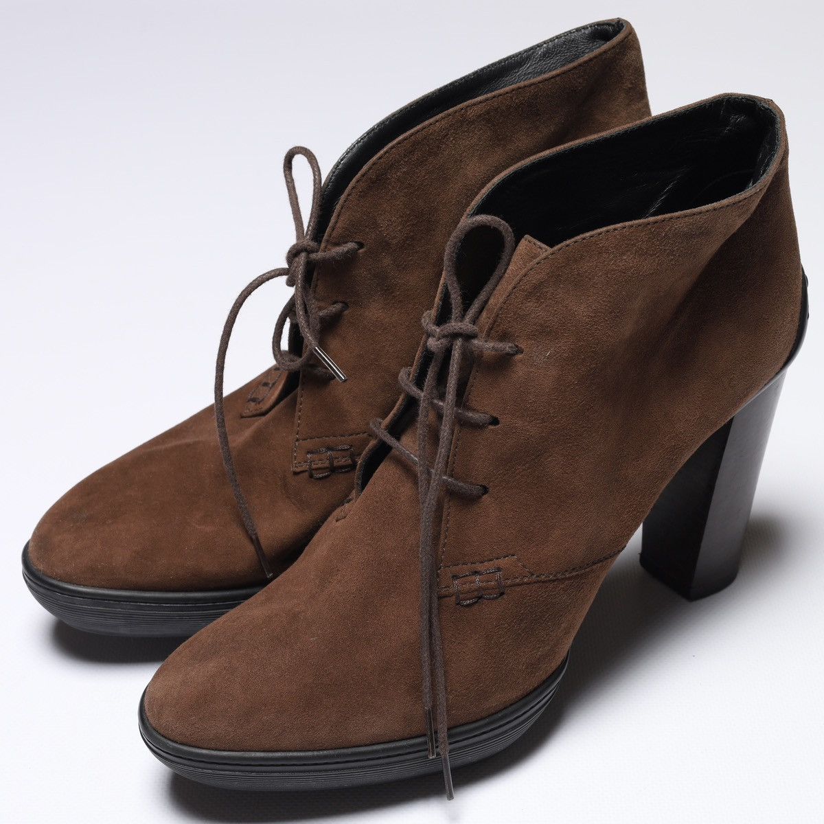 Tod's Tods Suede Brown Pumps Heels Boots Shoes Size US 9.5 / IT 39.5 - 3 Thumbnail