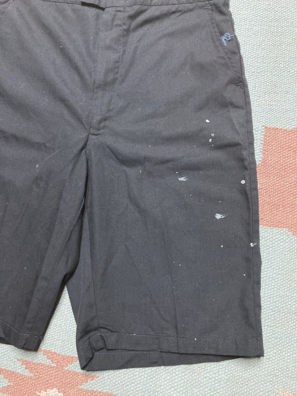 Vintage vtg 70s shorts poly cotton black paint stained distressed 27 Size US 27 - 3 Thumbnail