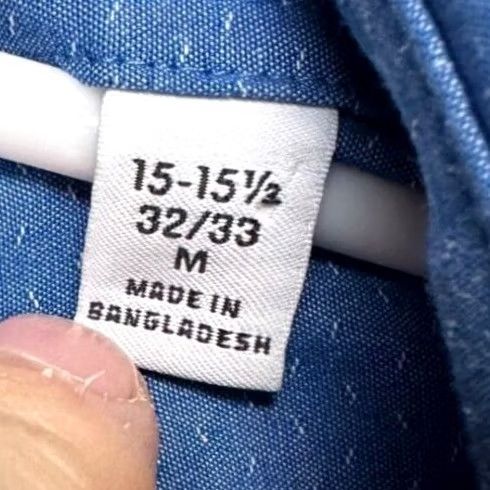 Calvin Klein Calvin Klein Shirt Mens Medium 15-15.5 Blue Dress Button Up 4-way Stretch Slim Casual Office Work Long Sleeve Mens Regular Blue Size 40R - 6 Thumbnail