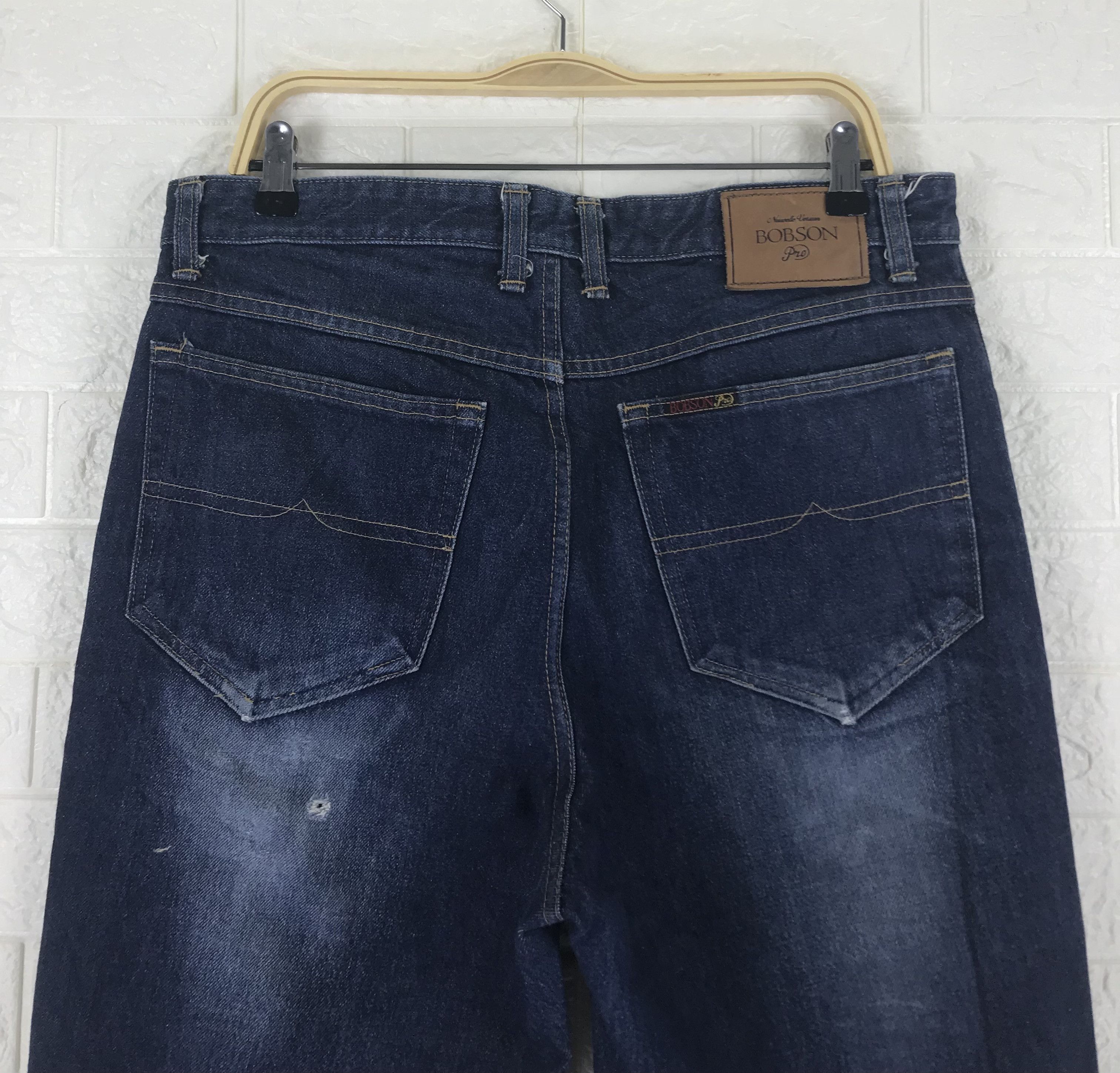 Vintage Vintage Bobson Straight Cut Blue Jeans Size US 35 - 6 Thumbnail