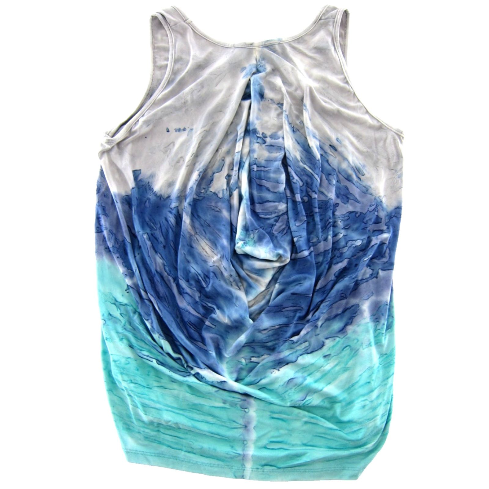 Vintage Green Dragon Tank Top NWT Blue Rayon Jersey Tie Dye Bohemian Beachy Women Large Size L / US 10 / IT 46 - 2 Thumbnail