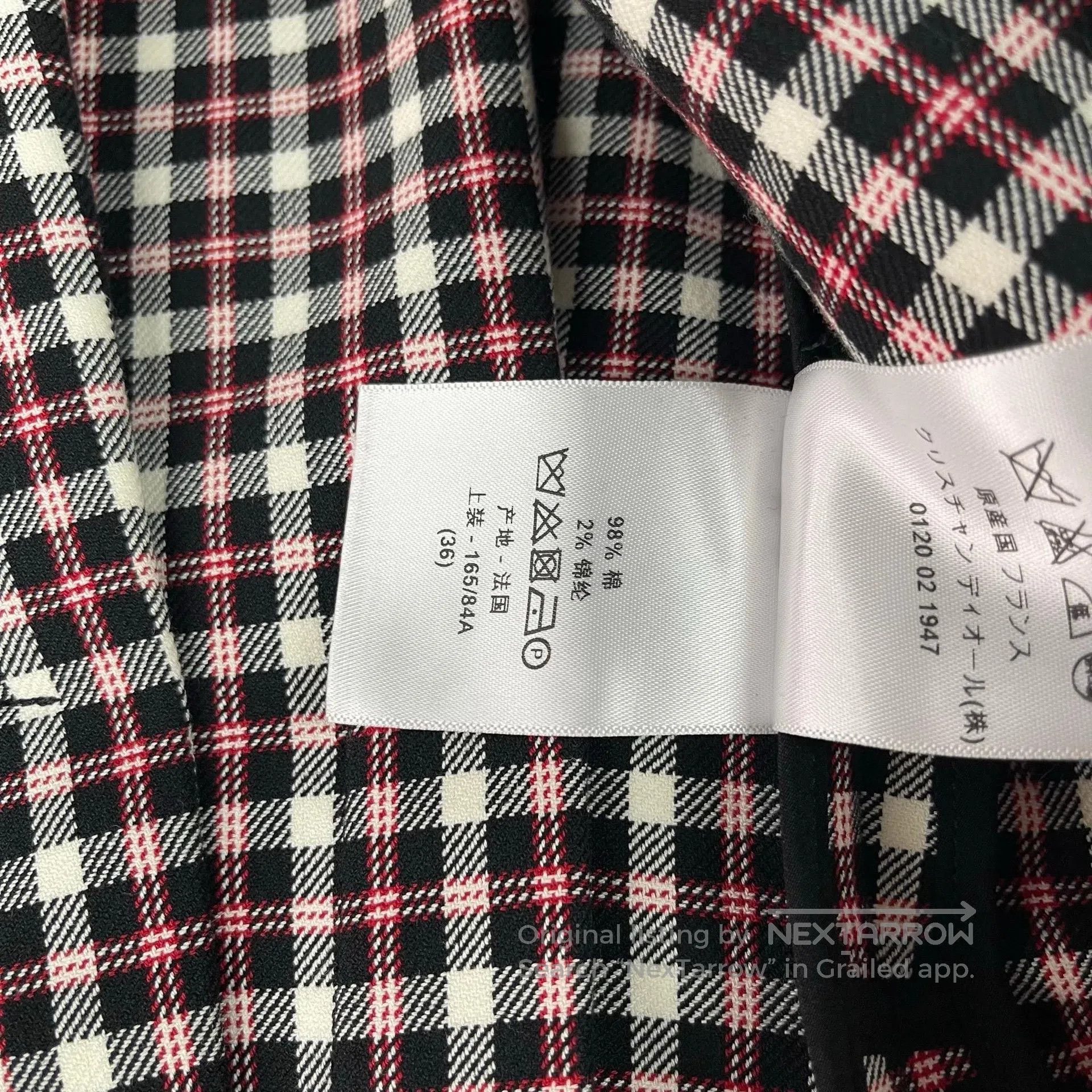 Dior Dior Red, White, and Brown Plaid Zip-Up Mid-Length Tailore Size XS / US 0-2 / IT 36-38 - 5 Thumbnail