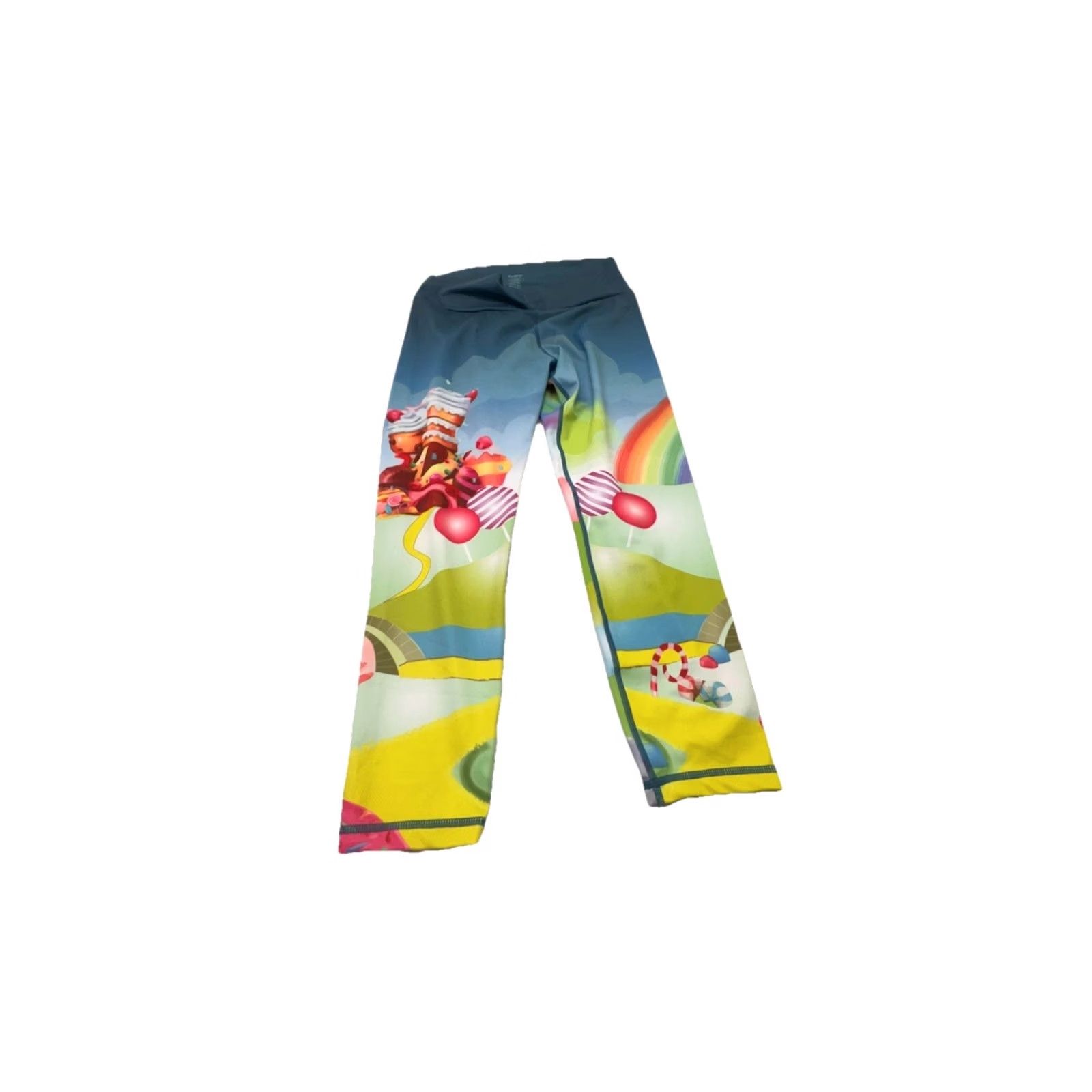 Rainbow HEATHER Grrrl Leggings Candy Land Rainbow Compression Size Medium Women's Size 32" / US 10 / IT 46 - 2 Thumbnail