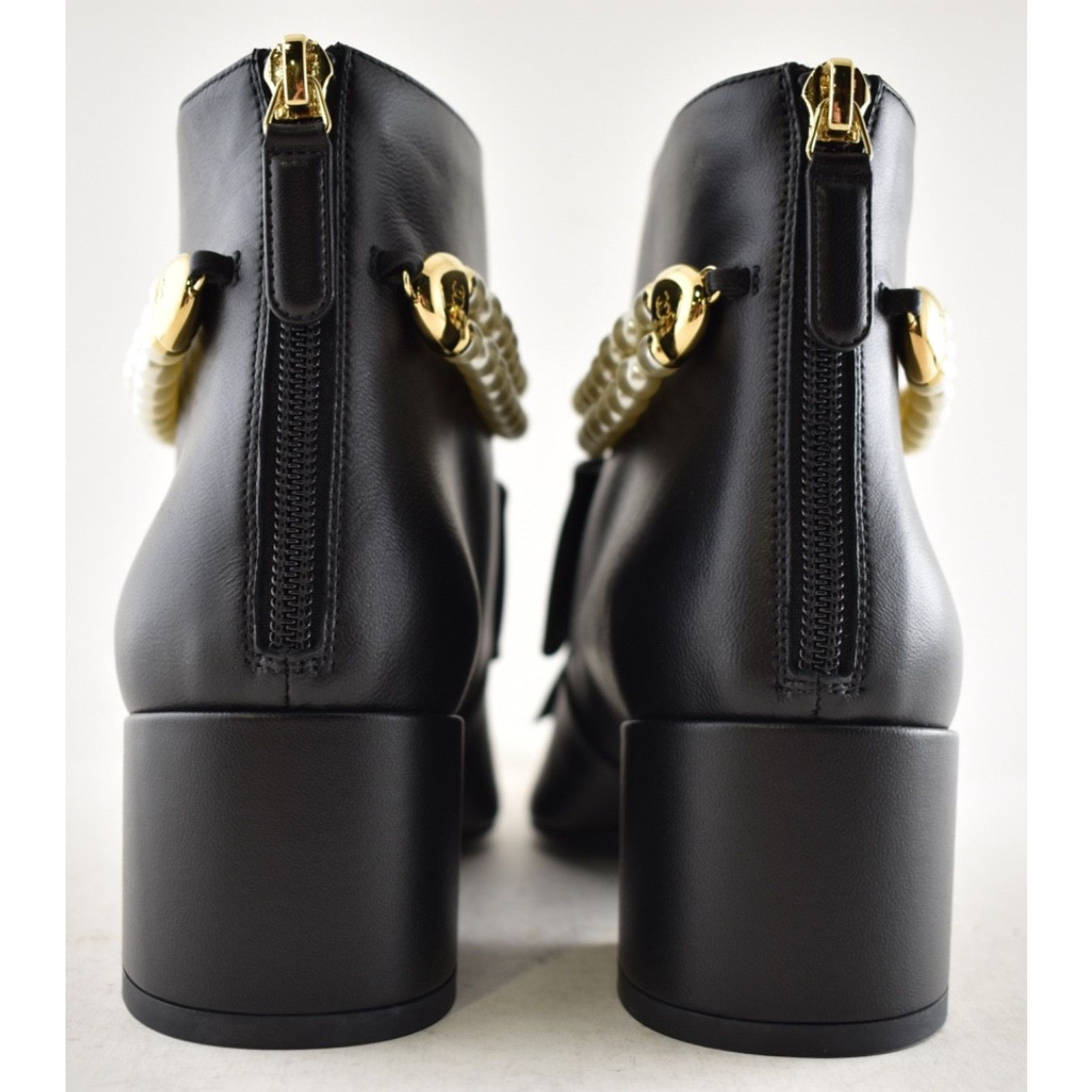 Chanel Chanel Black Lambskin Pearl CC Bow Ankle Boots 38 Size US 7 / IT 37 - 22 Thumbnail