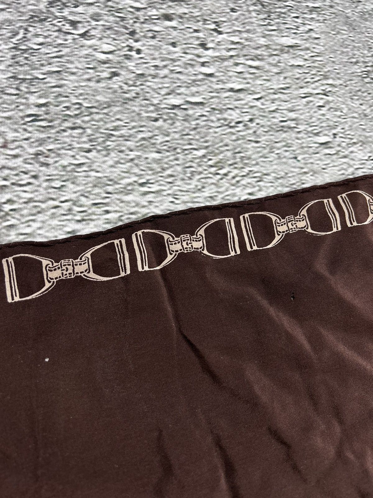 Celine × Vintage Celine silk scarf vintage brown chains Size ONE SIZE - 4 Thumbnail