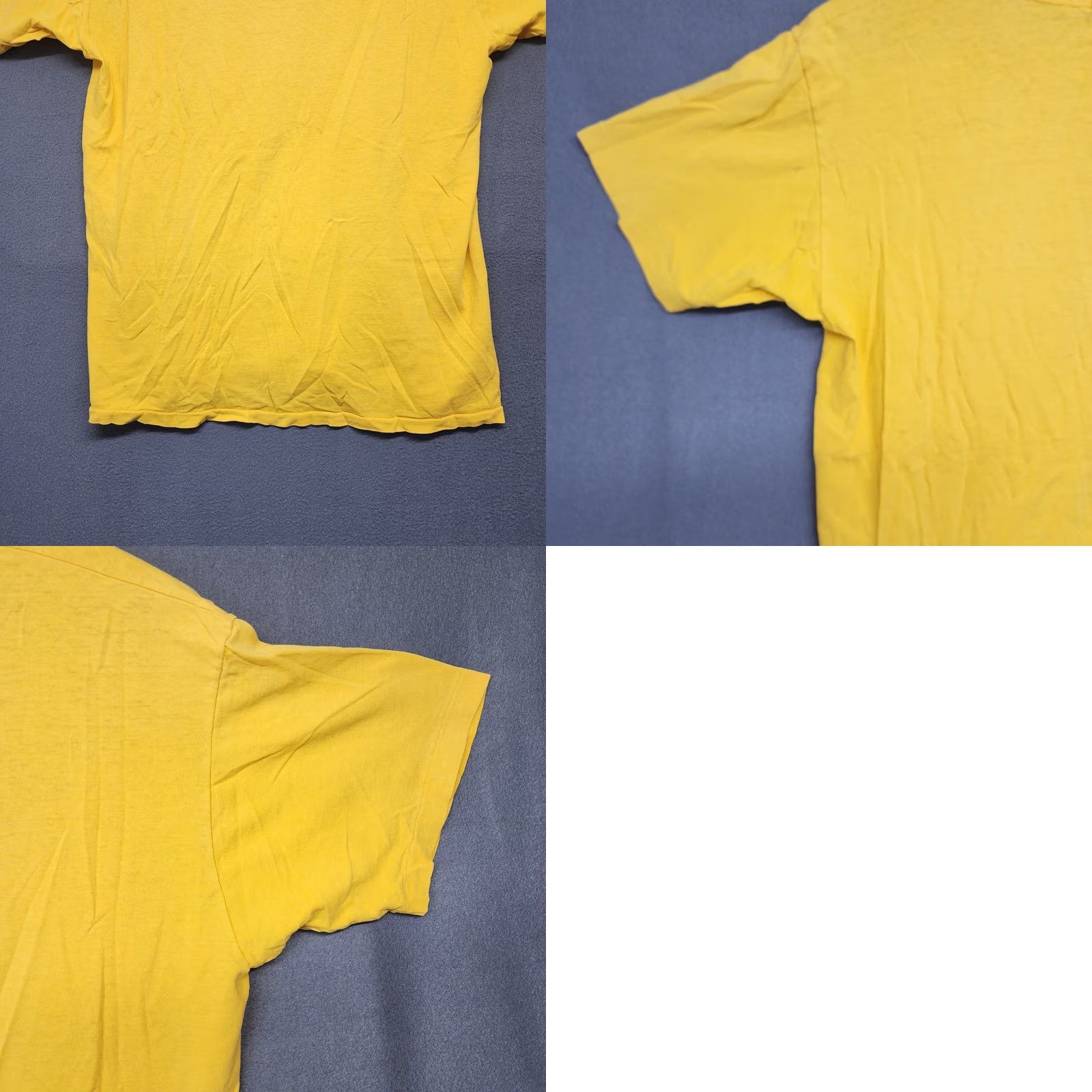 Hanes VINTAGE Hanes T Shirt Mens Large Yellow Crew Neck Pocket Distressed Thrashed Mens Size US L / EU 52-54 / 3 - 9 Thumbnail