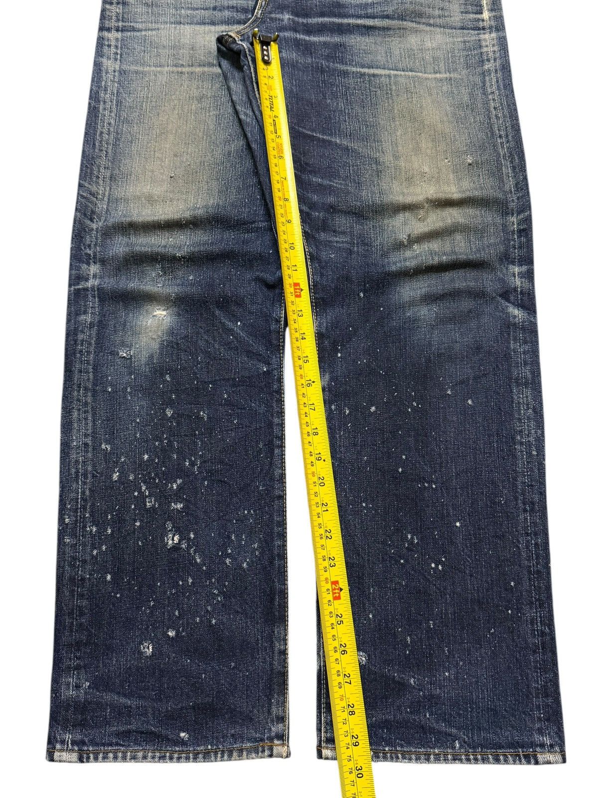 EIGHT-G Vintage 90s Japan Eight-G Faded Wash Distress Wide Leg Loose Size US 36 / EU 52 - 12 Thumbnail
