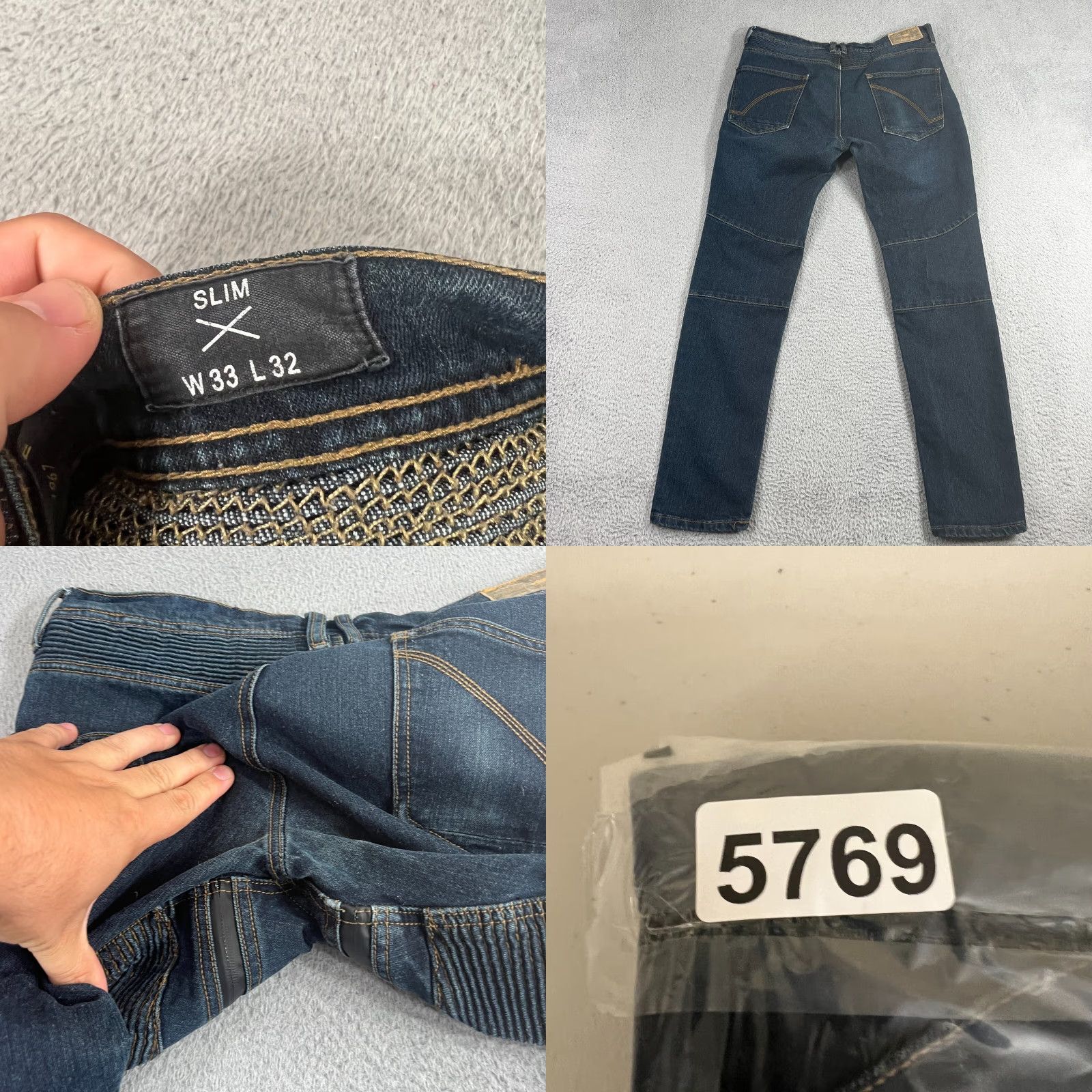 Ring Of Fire RING OF FIRE Slim Skinny Jeans Mens 34x33 Dark Blue Denim Pants Size US 34 / EU 50 - 8 Thumbnail