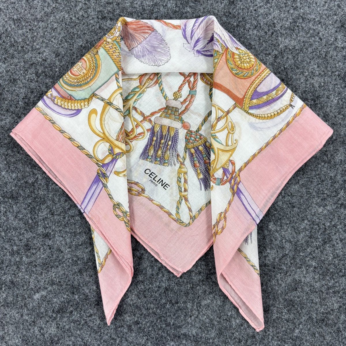 Celine × Vintage Handkerchief # E009 # Bandana # Neckerchief Size ONE SIZE - 1 Thumbnail